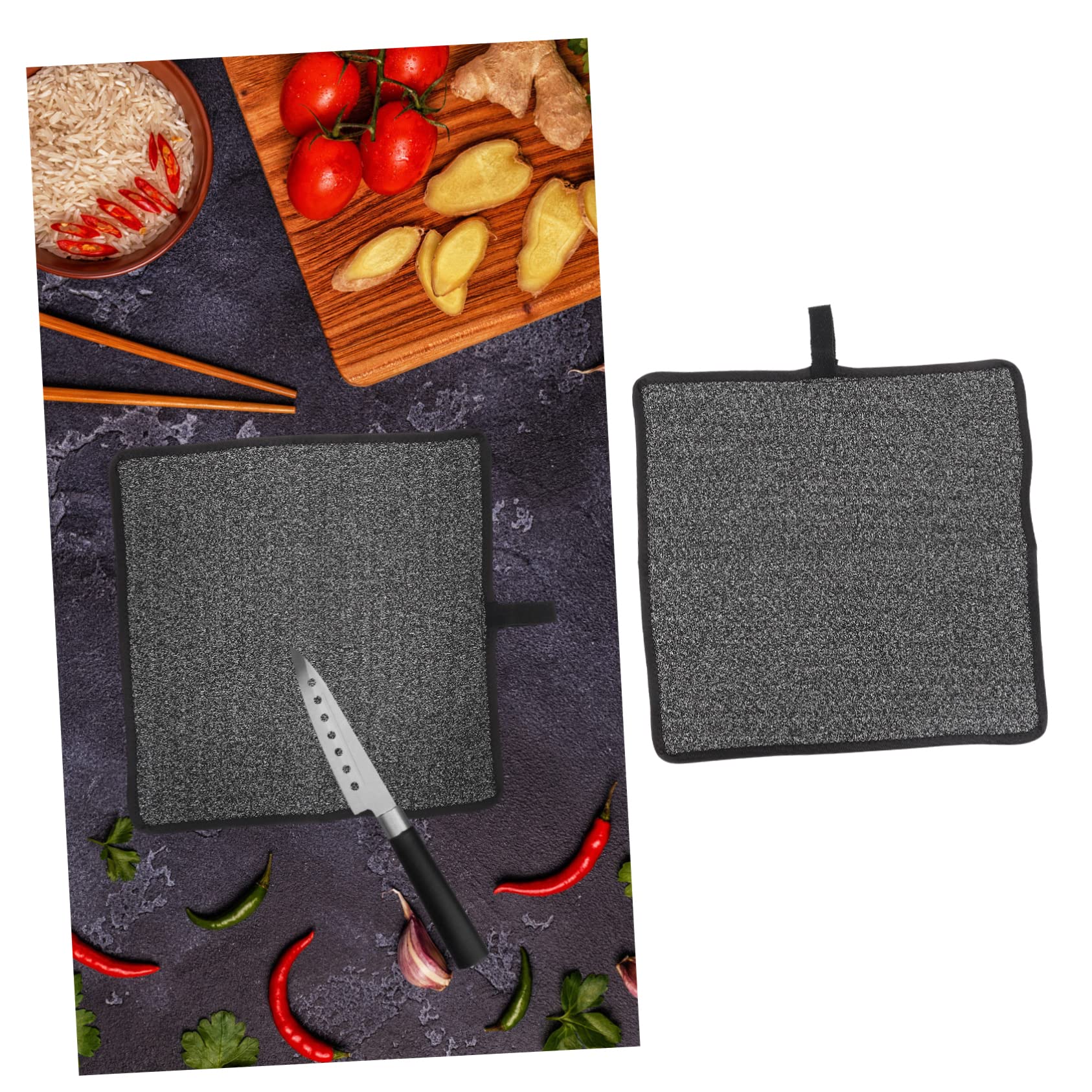 Mikinona 1pc Anti-Cut Table Mat Security Table Mat Kitchen Chopping Block Anti Cutting Table Mat Flexible Cutting Boards Anti-Scratch Cover Table Cloth Square Table Black Hppe Material