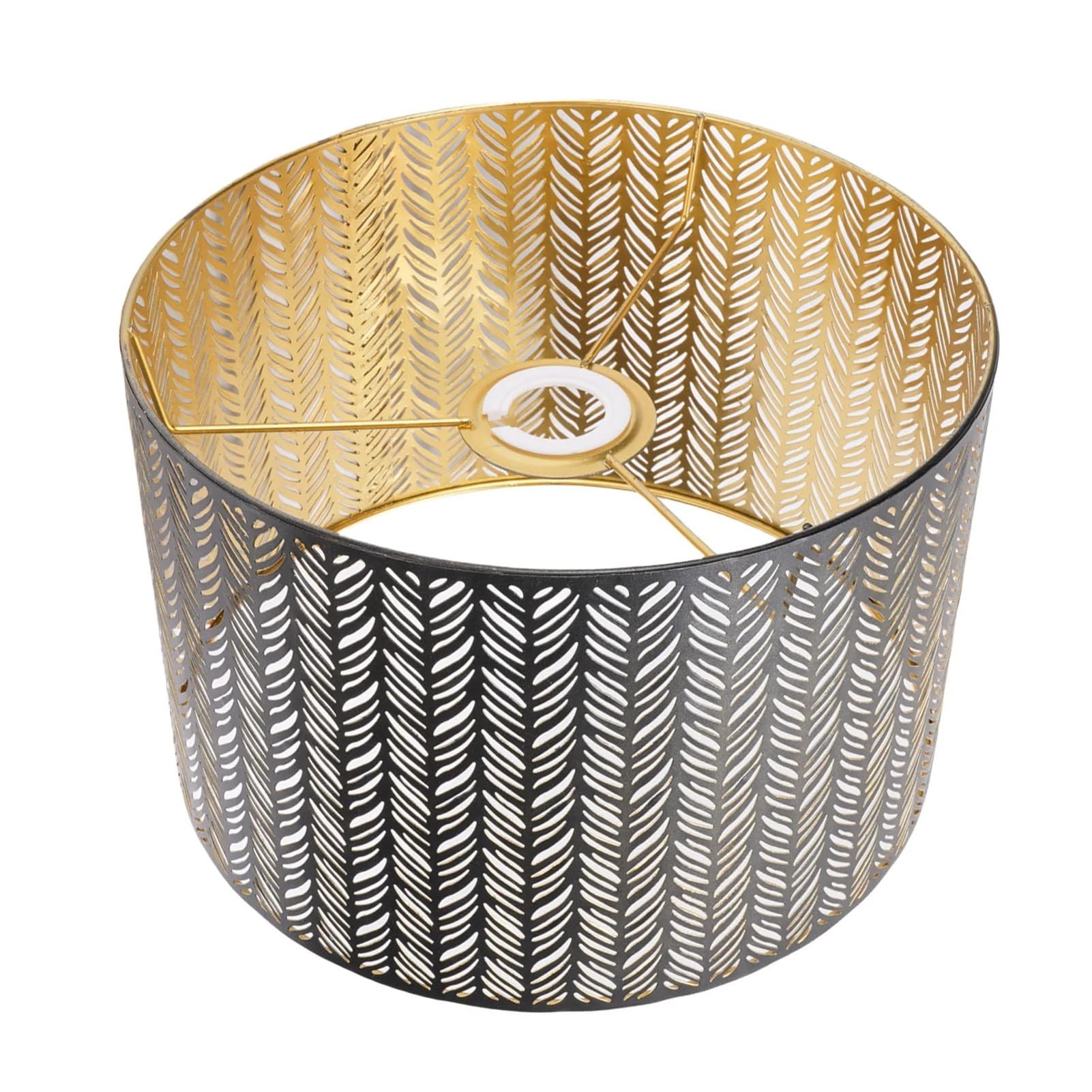 Luxemetals One Color E14 E27 Iron Cylindrical Lampshade - Hollow Blade Design