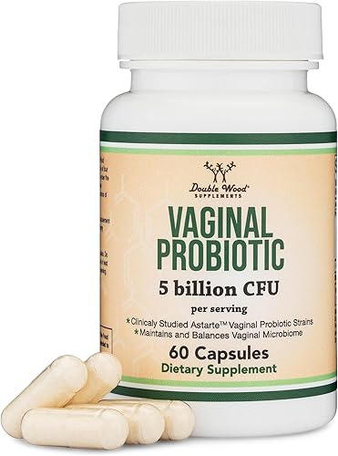 Miniatura 1 de Double Wood - Probióticos vaginales para mujeres, cuatro probióticos clínicamente estudiados para el equilibrio del pH vaginal, comodidad vaginal,