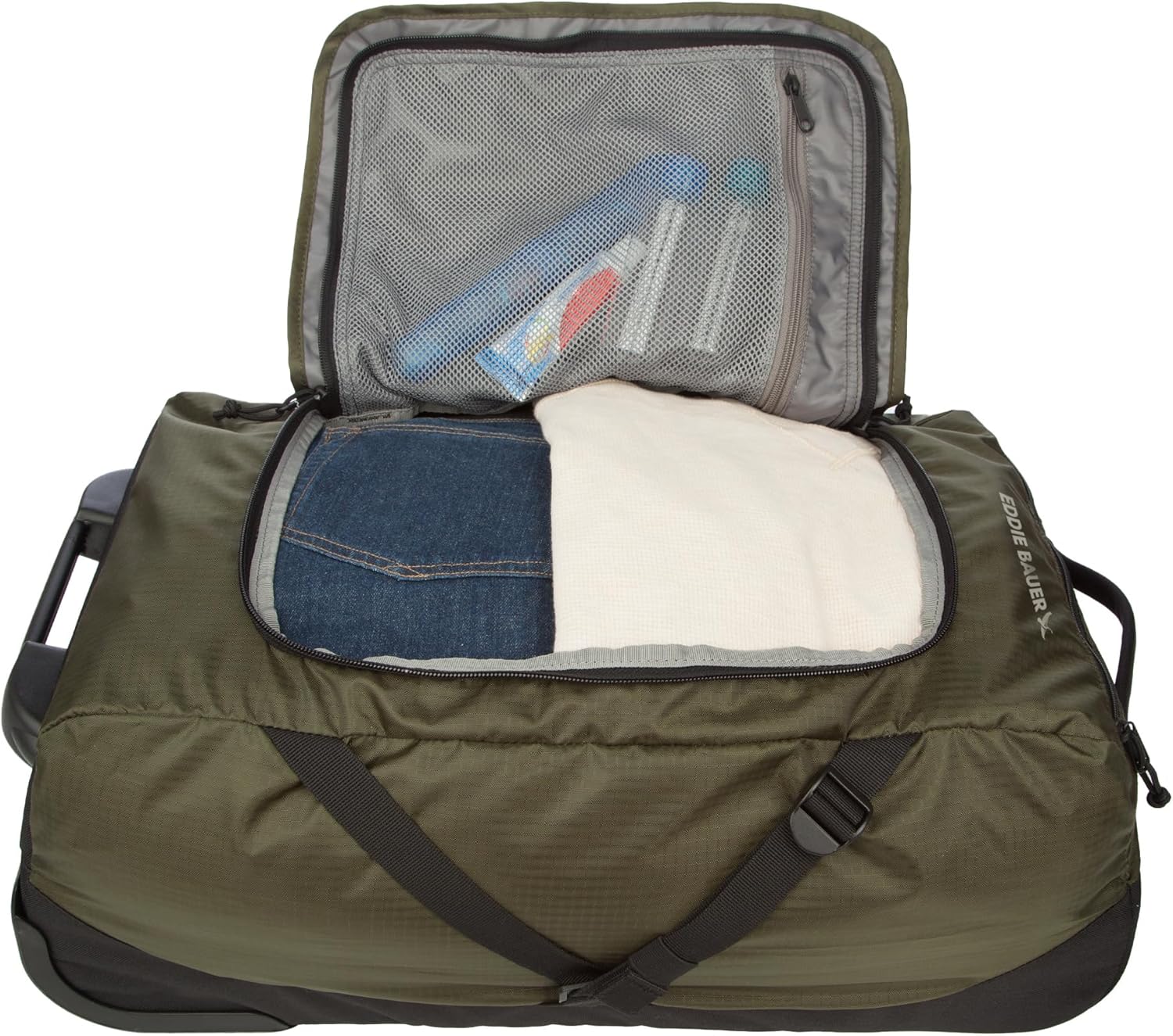 Eddie Bauer Traverse Luggage | Roller Wheels | Telescoping Handle | Travel | Vacation | Ripstop Nylon - Dark Loden, 22" - Image 6