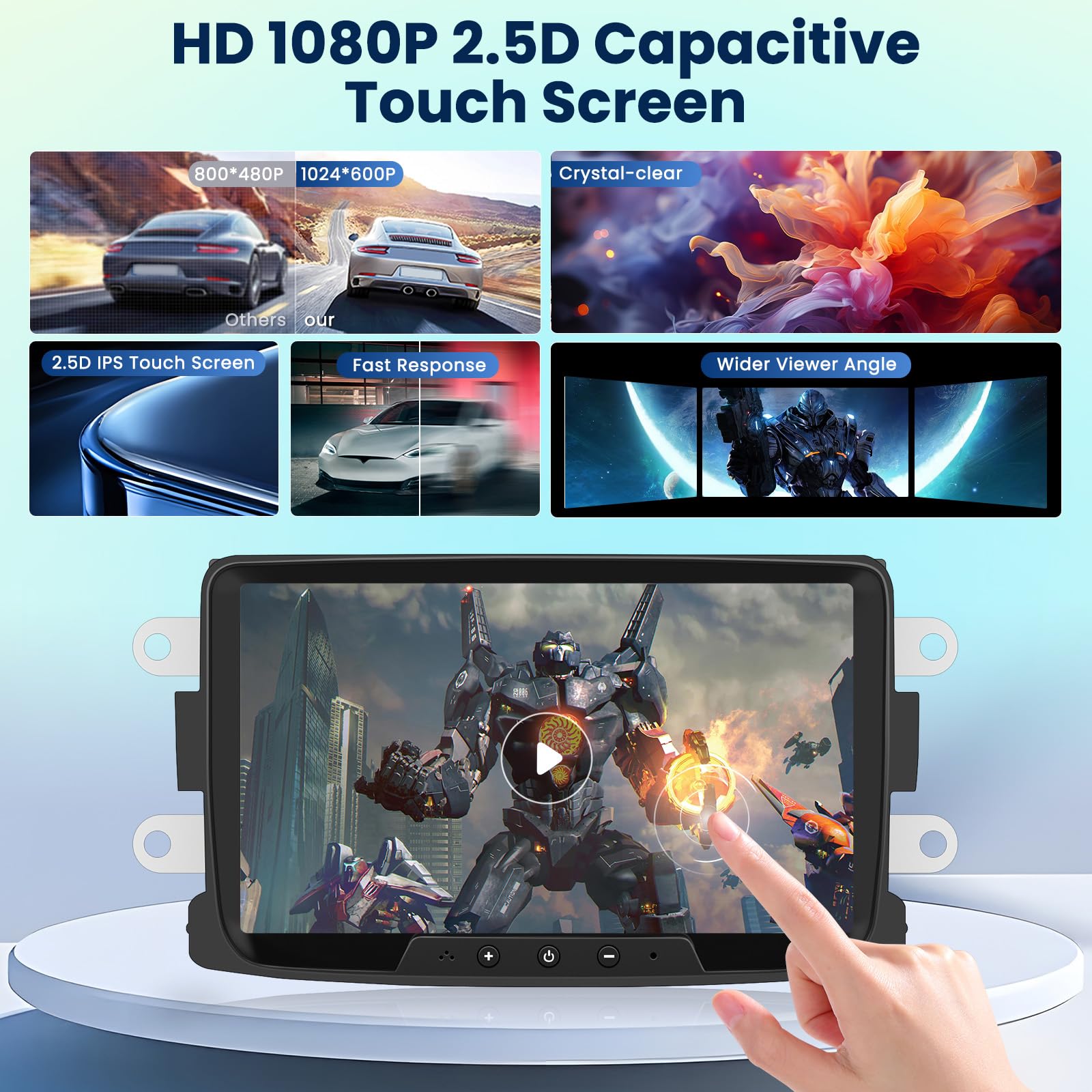 [6G+128G] Radio samochodowe Inefala Android 15 do Renault Dacia Duster Sandero Logan Dokker z bezprzewodowym Carplay Android Auto, 8-calowym ekranem dotykowym, samochodowym stereo z GPS, WiFi RDS/FM,