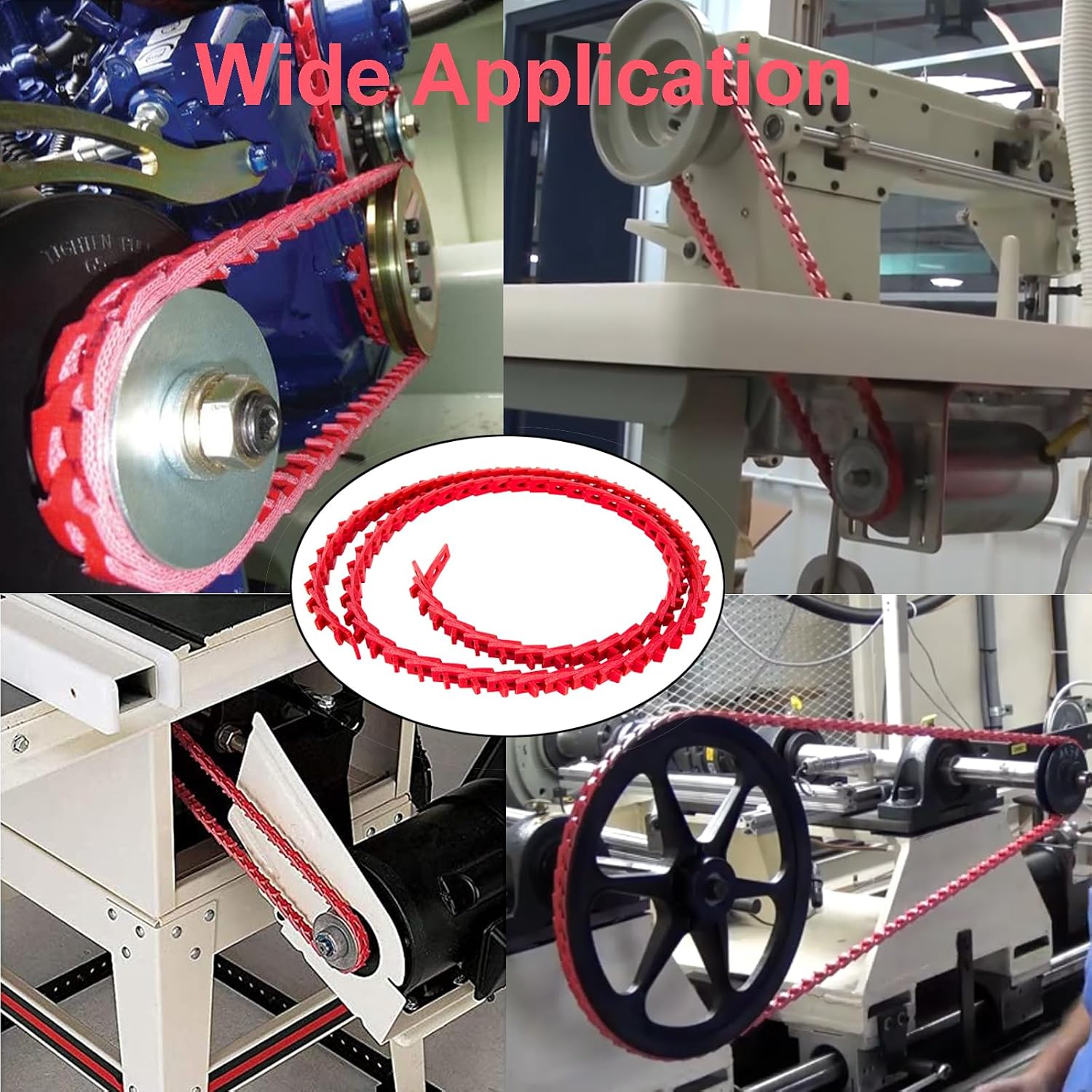 Adjustable V Belt 1/2, 1/2 Link Belt, 1/2 Inch x 5 Feet A Type 1/2 V Belt, Power Twist V Belt for Lathes, Table Saws and Other Woodworking Tool