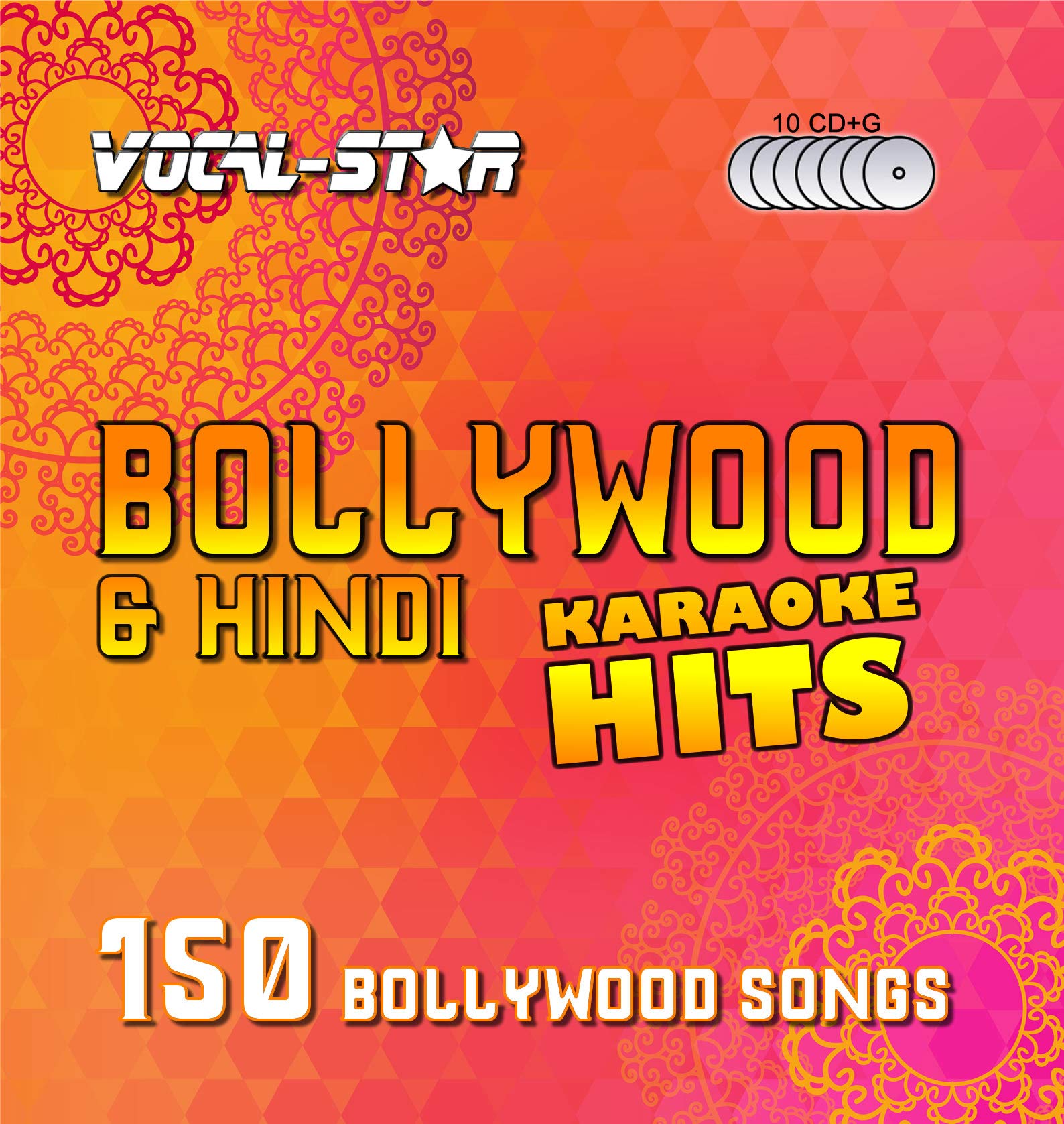 Karaoke CD with Words Bollywood Hindi Karaoke Hits With Lyrics - 10 CDG Discs - 150 Songs