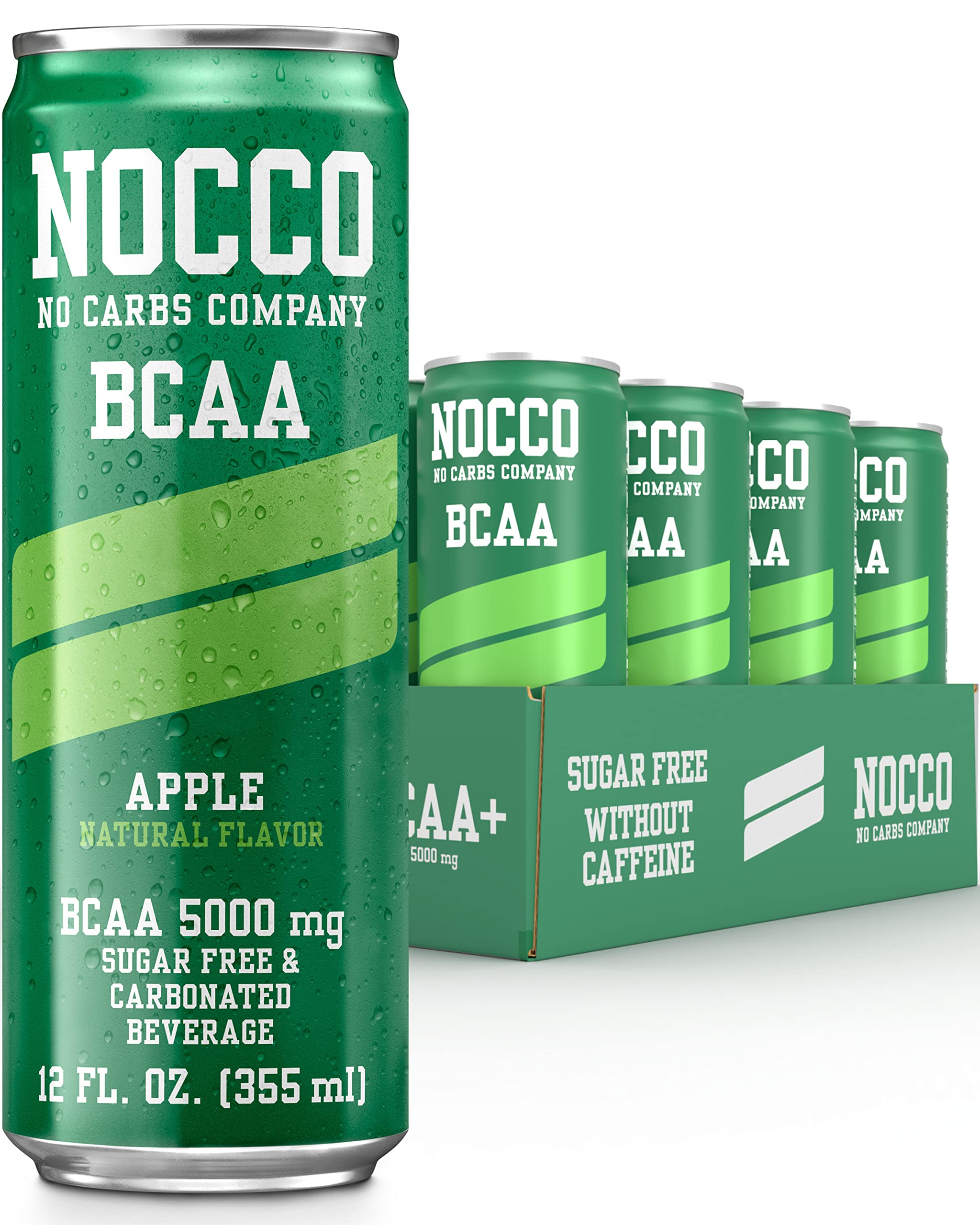 Buy NOCCO BCAA Drink Apple Caffeine Free 12 Fl Oz, Pack of 12 Sugar