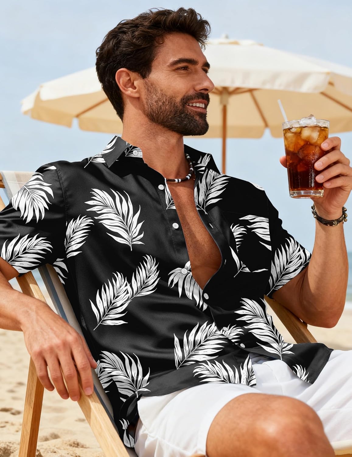 COOFANDY Mens Hawaiian Shirts Short Sleeve Button Down Aloha Shirts Summer Vacation Beach Shirts - Image 3
