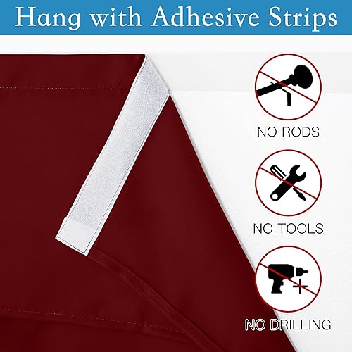 Miniatura 3 de RYB HOME Tricia - Cortinas opacas para puerta, autoadhesivas, longitud ajustable, cortinas de puerta francesa, persianas de privacidad para puerta