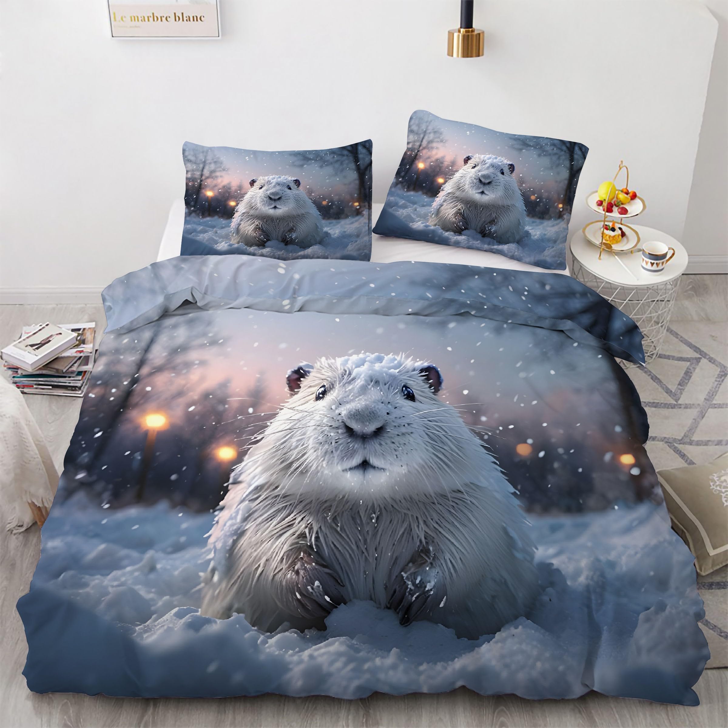 Housse de couette neige 220x240 pour transformer votre chambre en un cocon d'hiver chaleureux
