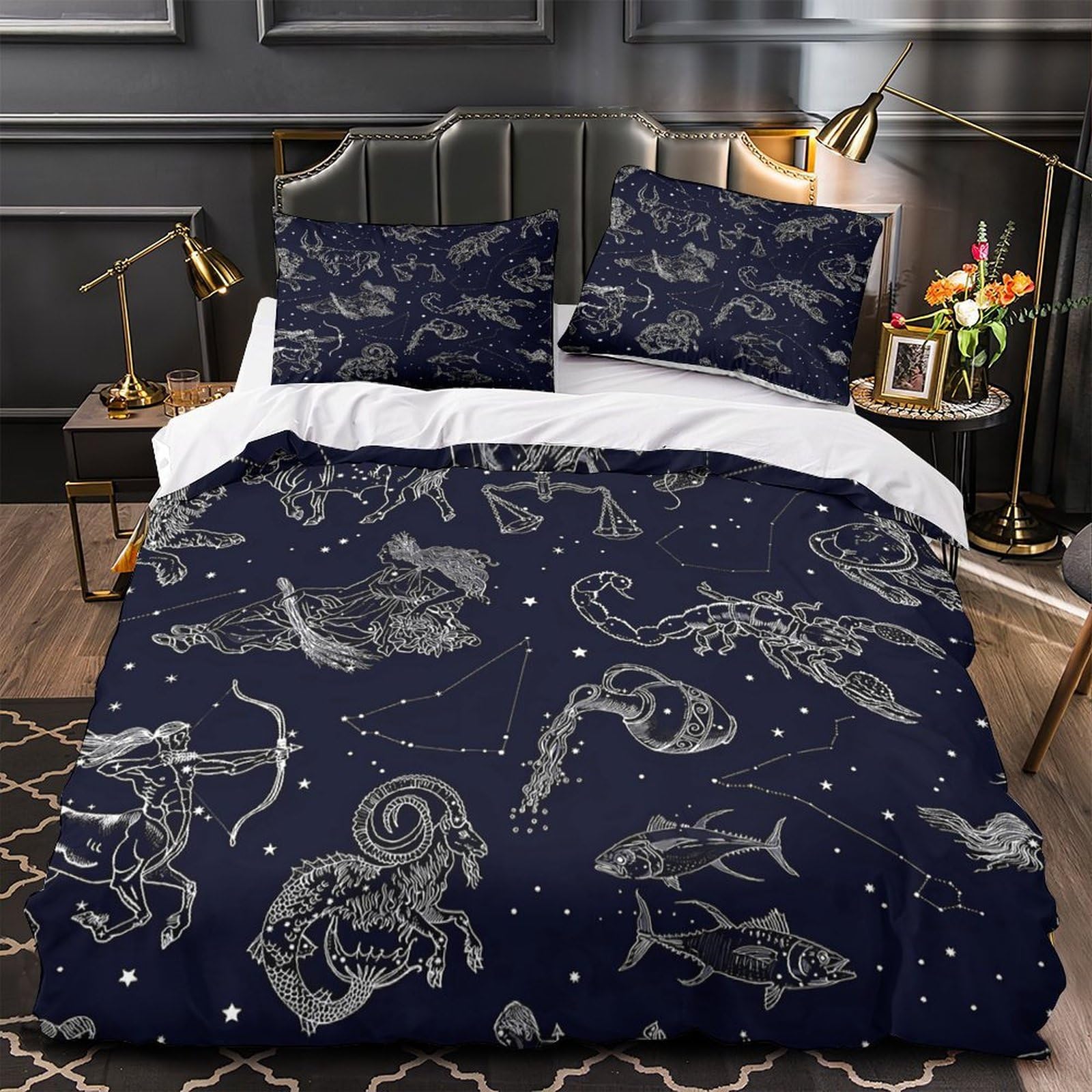 Parure de lit microfibre fermeture éclair housse de couette adulte enfant