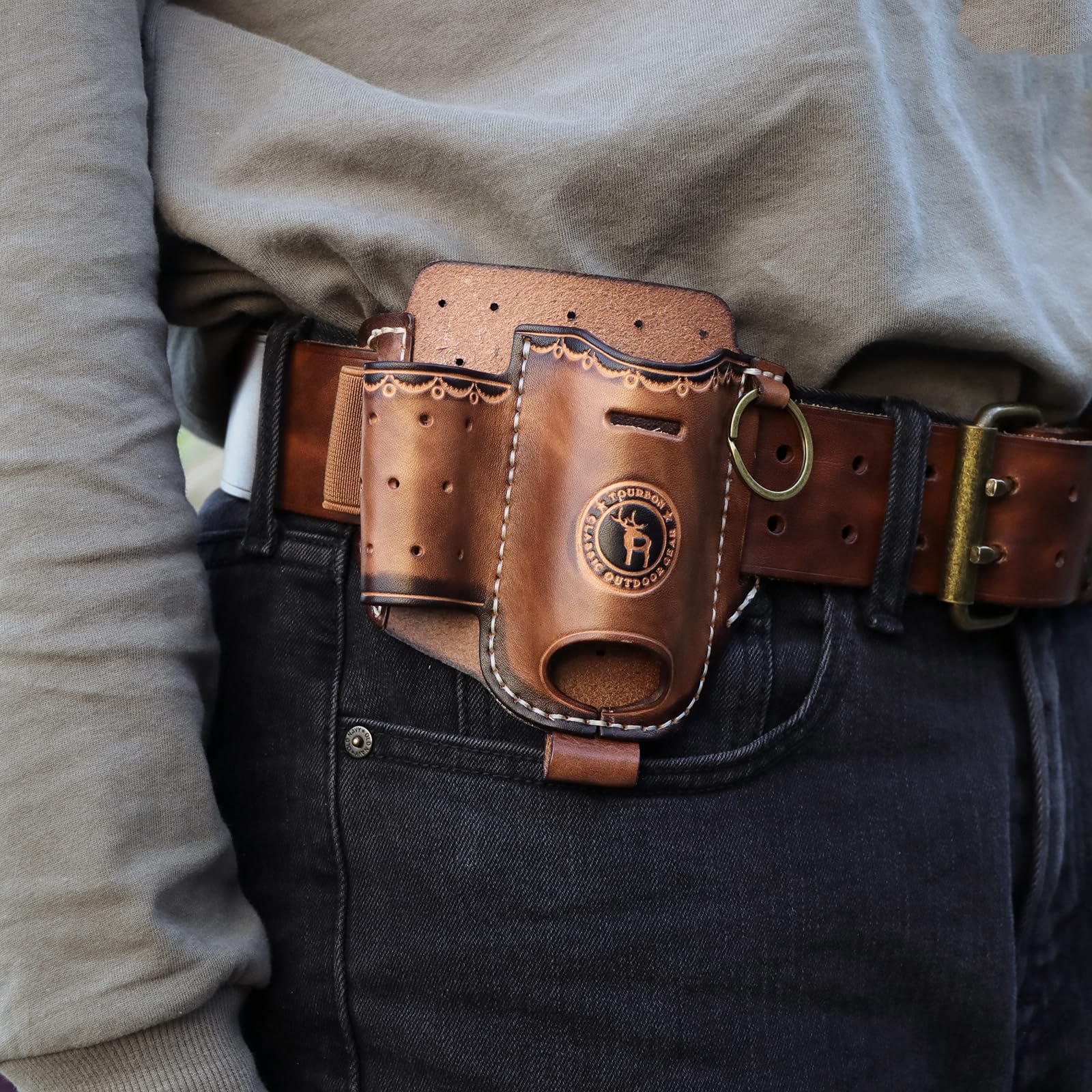 TOURBON Werkzeuggürtelholster Für Handy/Multitool/EDC 5-in-1 Utility