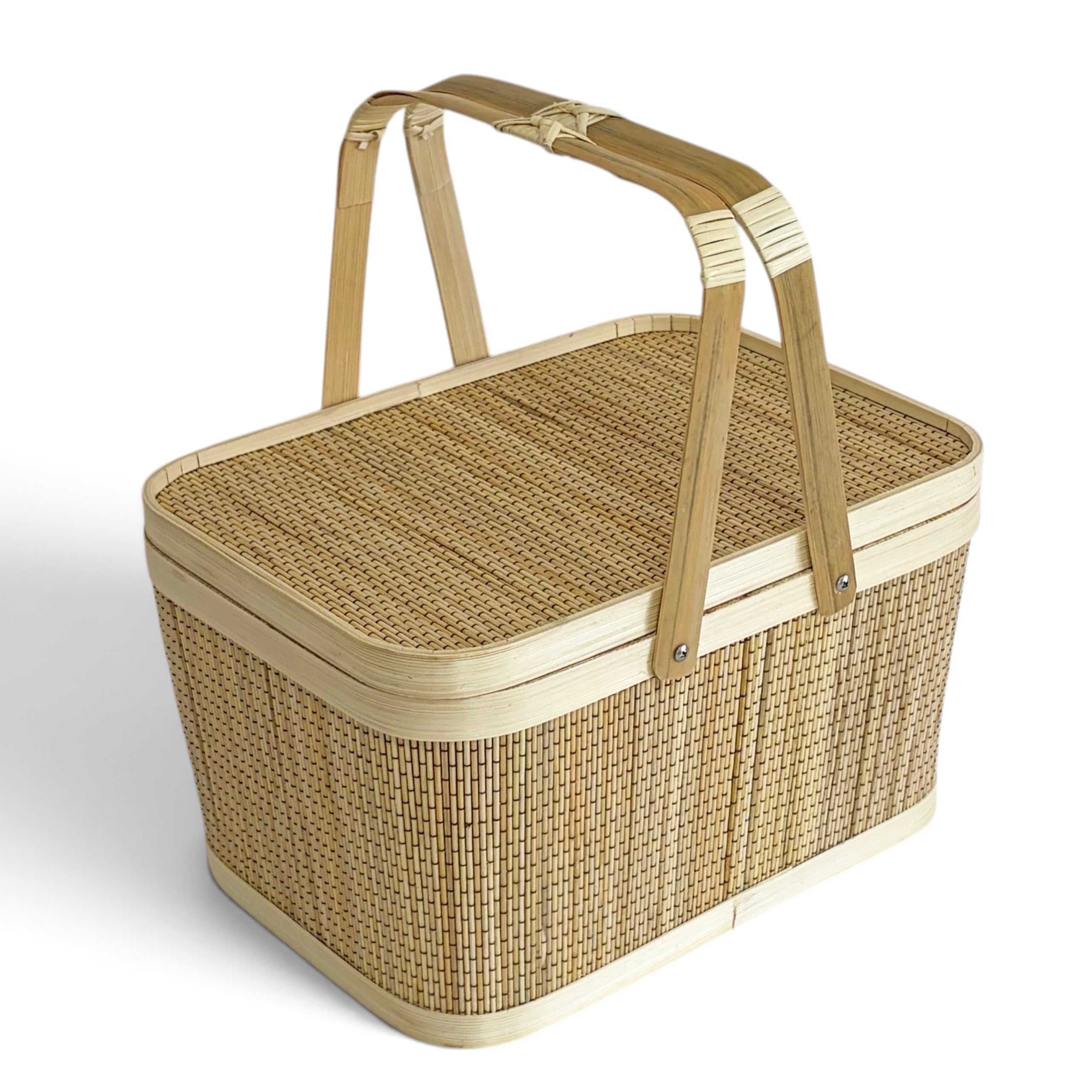 Amazon｜竹ピクニックバスケット picnic basket ナチュラル Mサイズ 竹