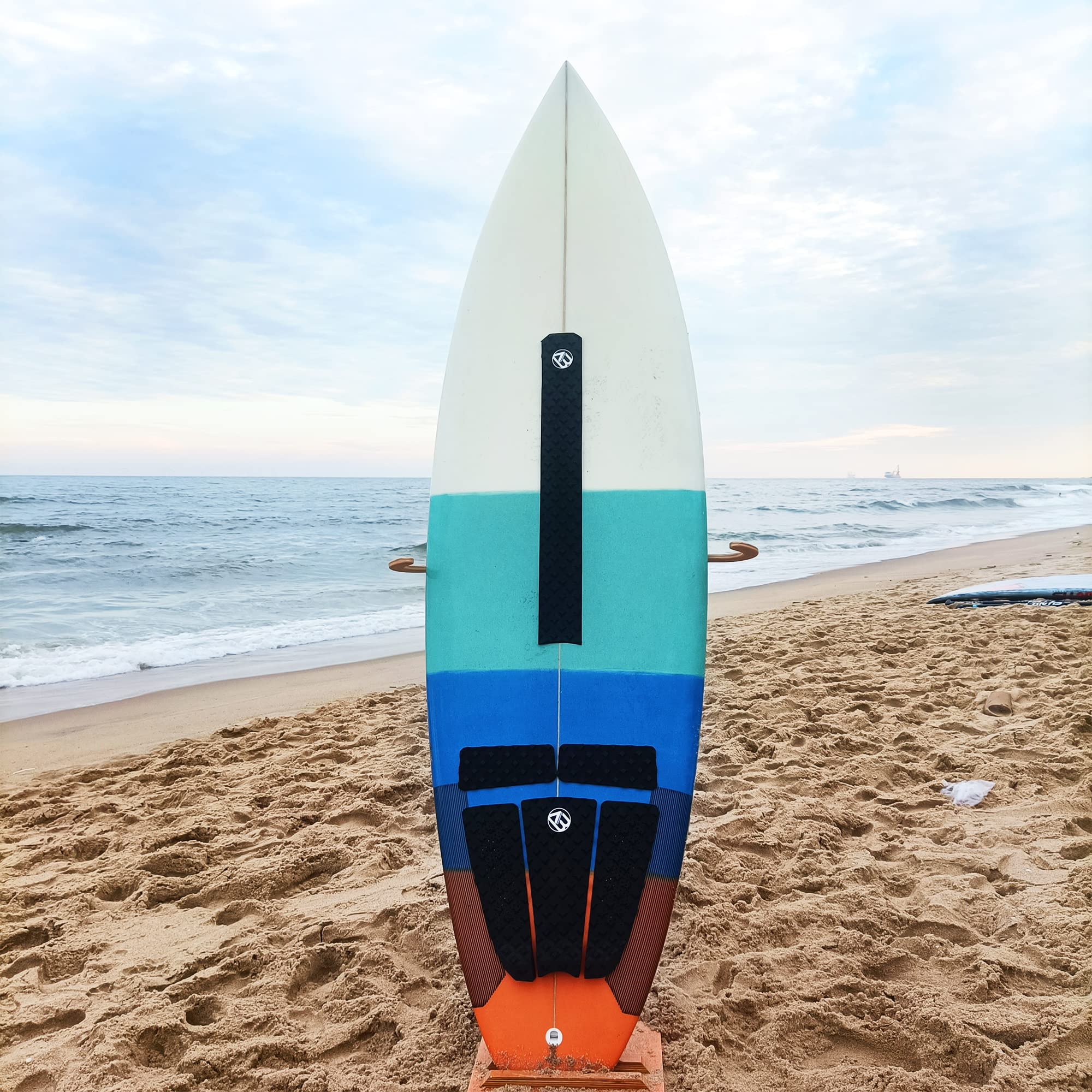 AQUBONA 5 pezzi EVA Surfboard Deck Trazione Pad con Kicker per Stomp Skimboard, Surf Boards, Funboard, Fish Board
