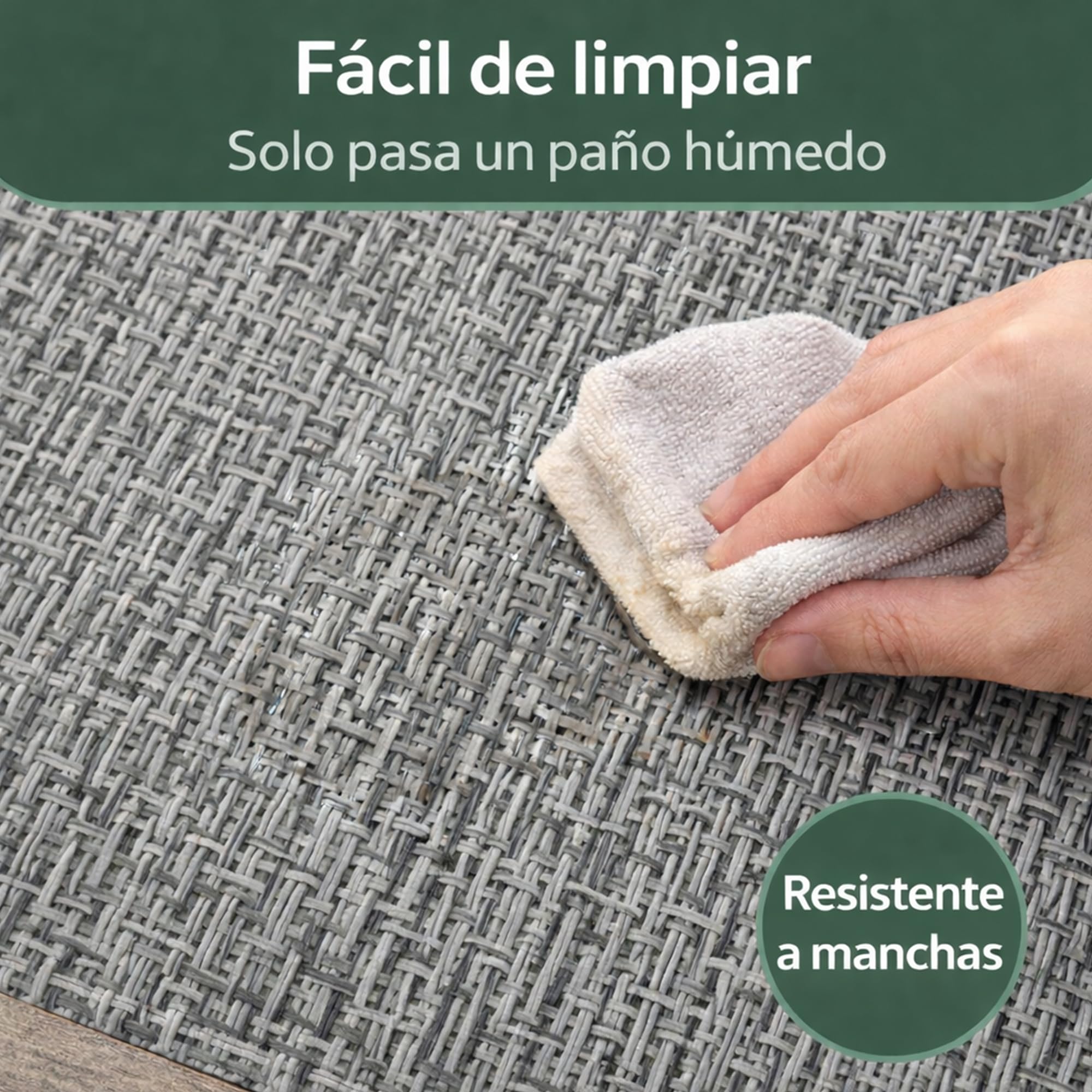 MANEMI Tapis TEXLIN intérieur et extérieur, imperméable et antidérapant, tissu vinyle imperméable, facile à nettoyer, style moderne pour cuisine, terrasse, balcon et salon