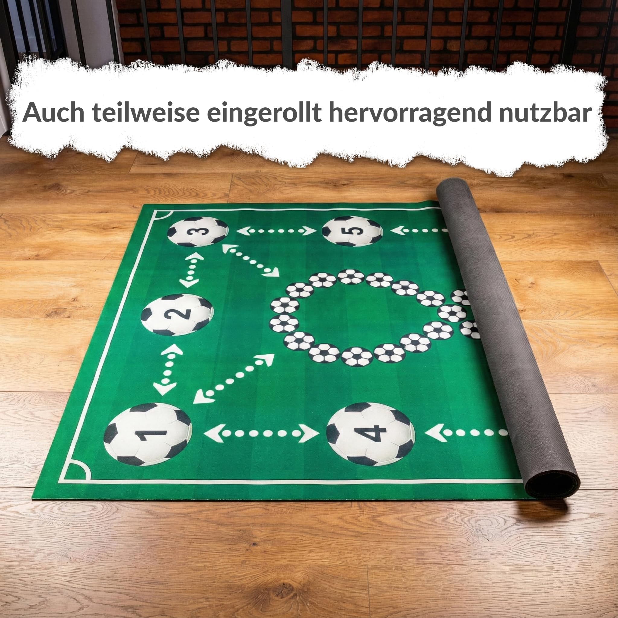 Fussball Matte ProMat XXL 180x120 cm, Fußball Geschenke für Jungs, Große Trainingsmatte für Ballkontrolle, rutschfest, Stoßdämpfend