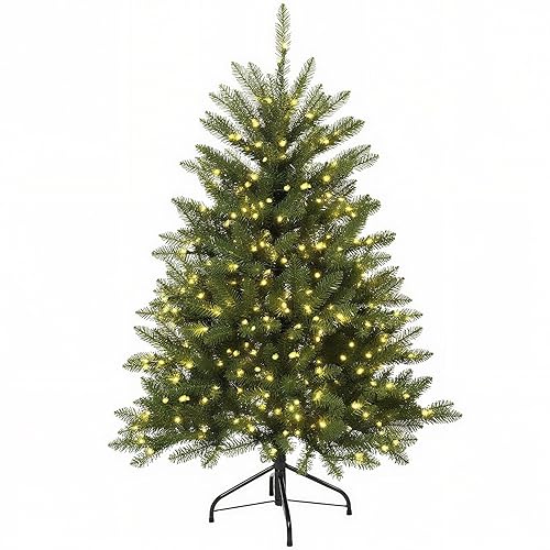 4FT Pre-Lit Artificial Christmas Tree,Small Artificial Holiday Dunhill Fir Xmas