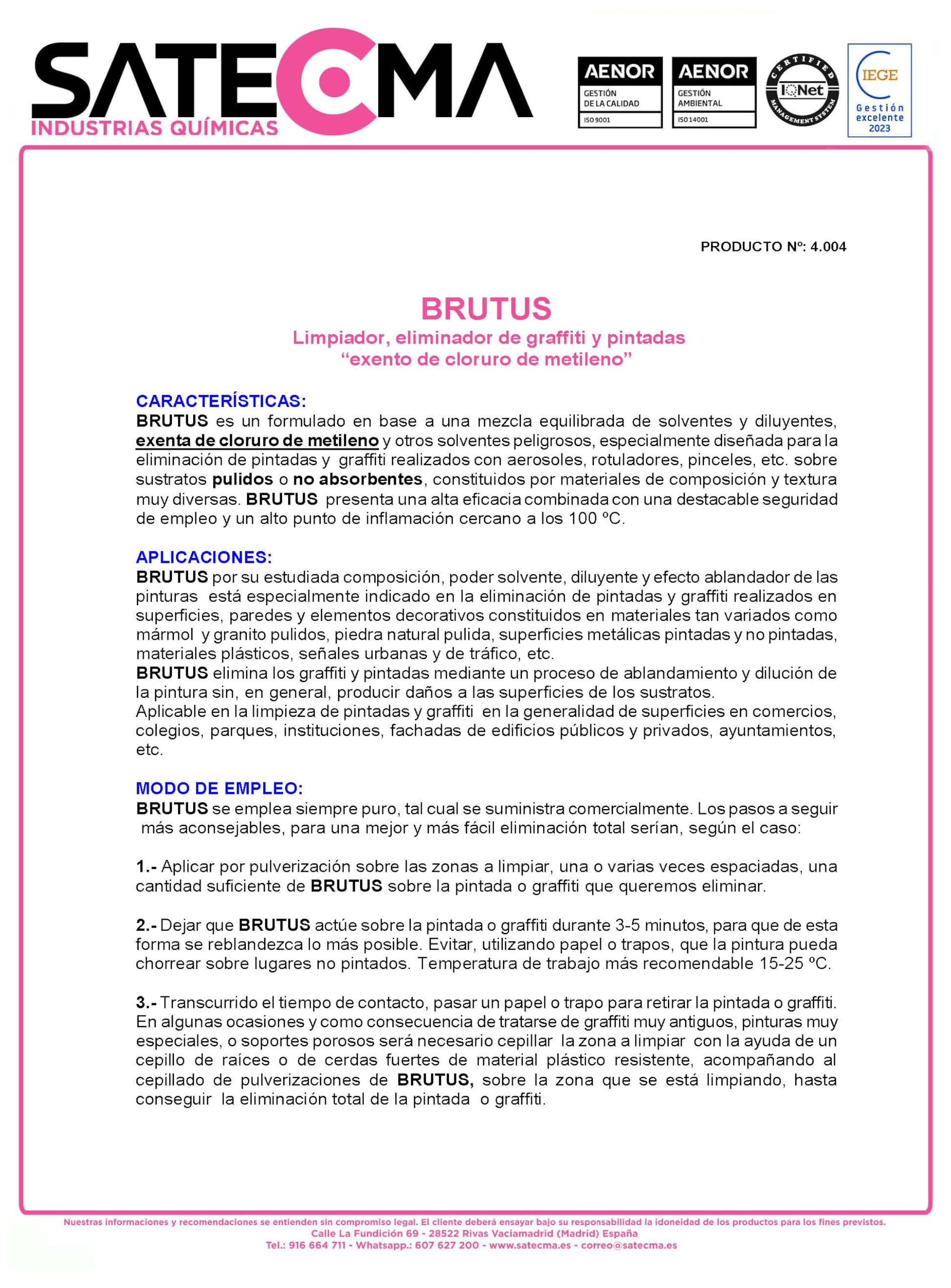 Nettoyeur de graffitis BRUTUS - SATECMA