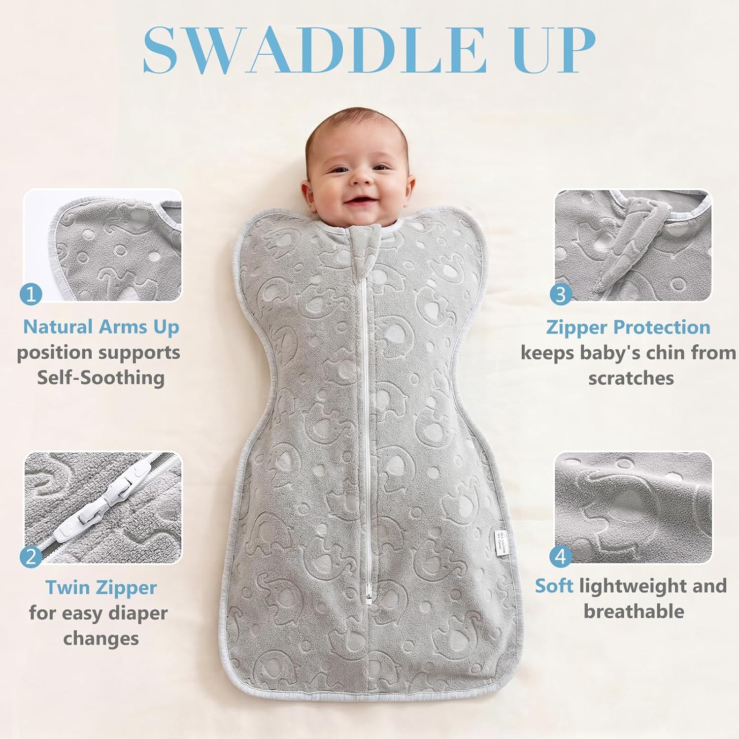 AMAWMW Baby Swaddle Sleep Sacks 0-6 Months, Transitional Swaddles Bag, Self-Soothing Swaddle for Newborns, Newborn Essentials