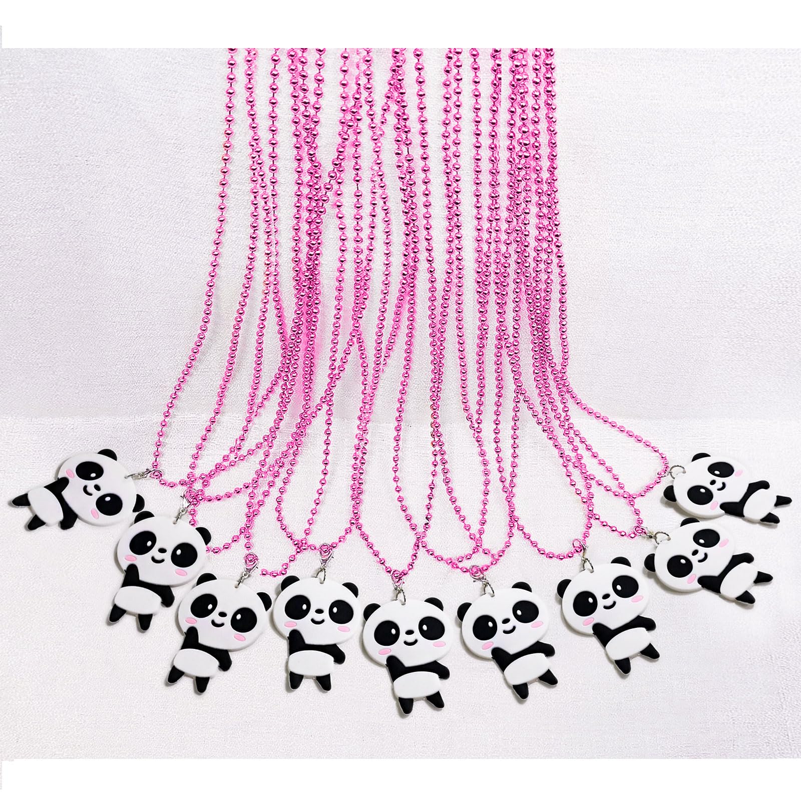 Bulk 24 Pack Panda Necklace Party Favors for Wild Animal Themed Party, Wedding, Anniversary, Engagement, Birthday Goodie Bag Stuffers, Photography Props, Home Decorations