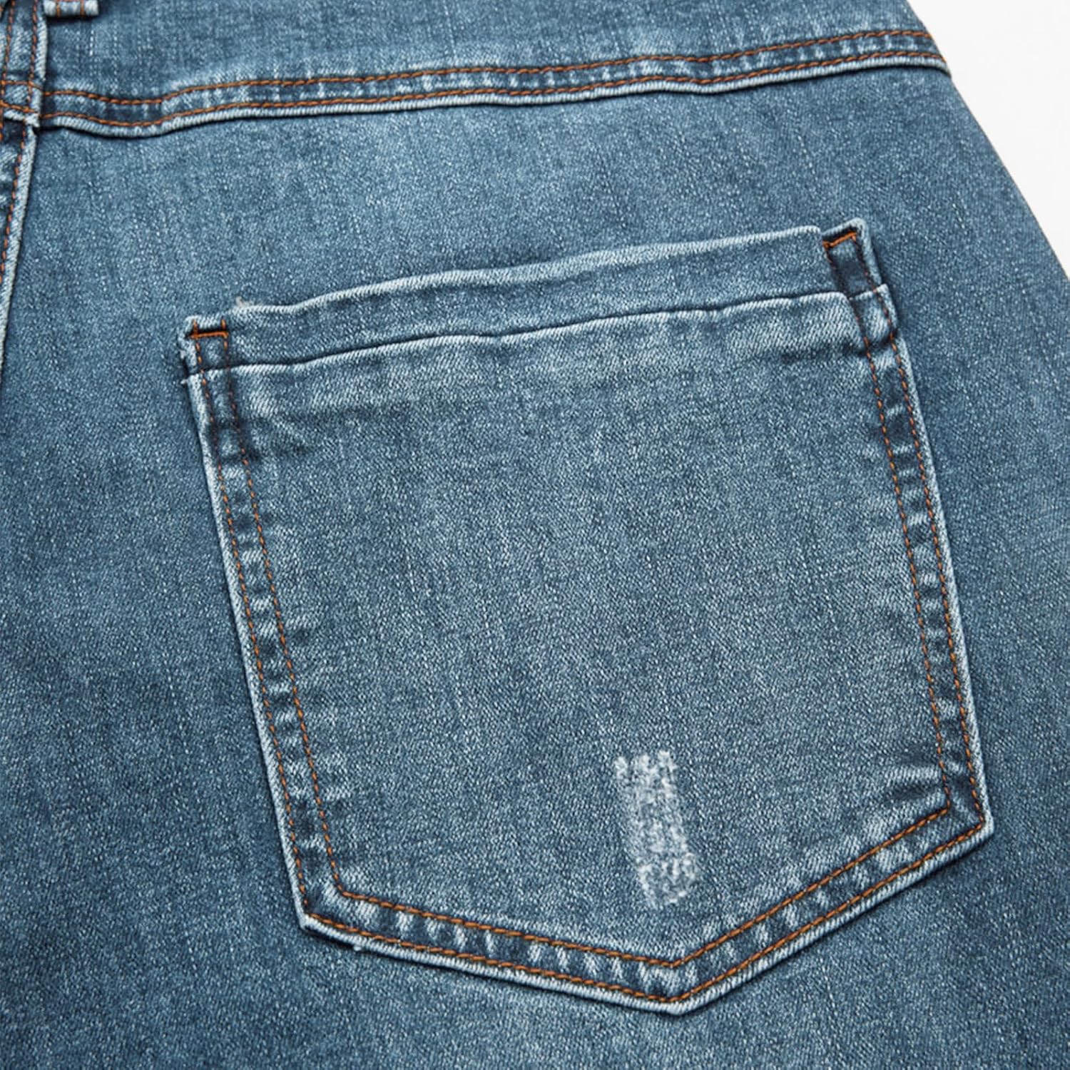 Straight Leg Jeans for Women Mid Rise Stretchy Casual Button Fly Trendy Jeans Wash Denim Pants - Image 12