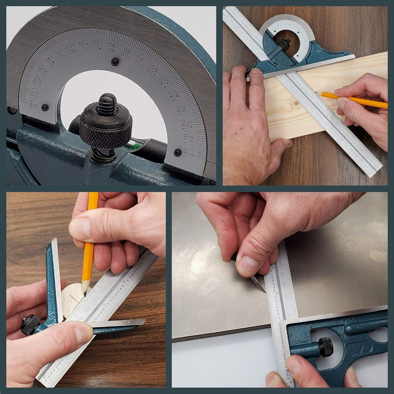 Tech Deals 🔥 Combination Square Set with Protractor, Woodworking Square, Carpenter Square, 12’’ Bevel Ruler, 180 Degree Angle Finder, Ideal for Woodworking, Metalworking, Cabinets and Joinery, Steel, Iron, Case New Deal Combination Square Set with Protractor, Woodworking Square, Carpenter Square, 12’’ Bevel Ruler, 180 Degree Angle Finder, Ideal for Woodworking, Metalworking, Cabinets and Joinery, Steel, Iron, Case