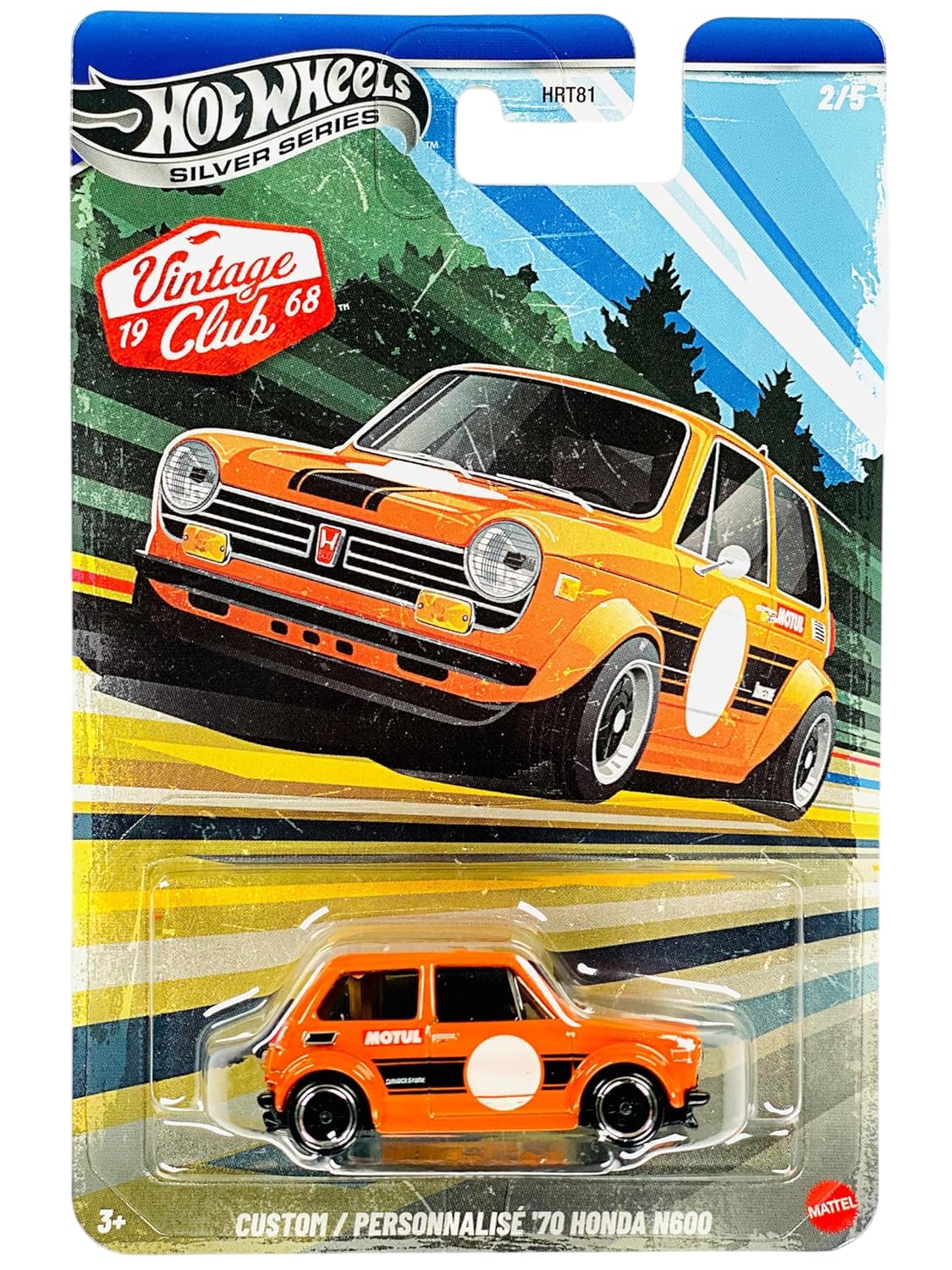 ホットウィール　CUSTOM ‘70 HONDA N600 Hot Wheels Custom '70 Honda N600 (Orange), Silver Series Vintage