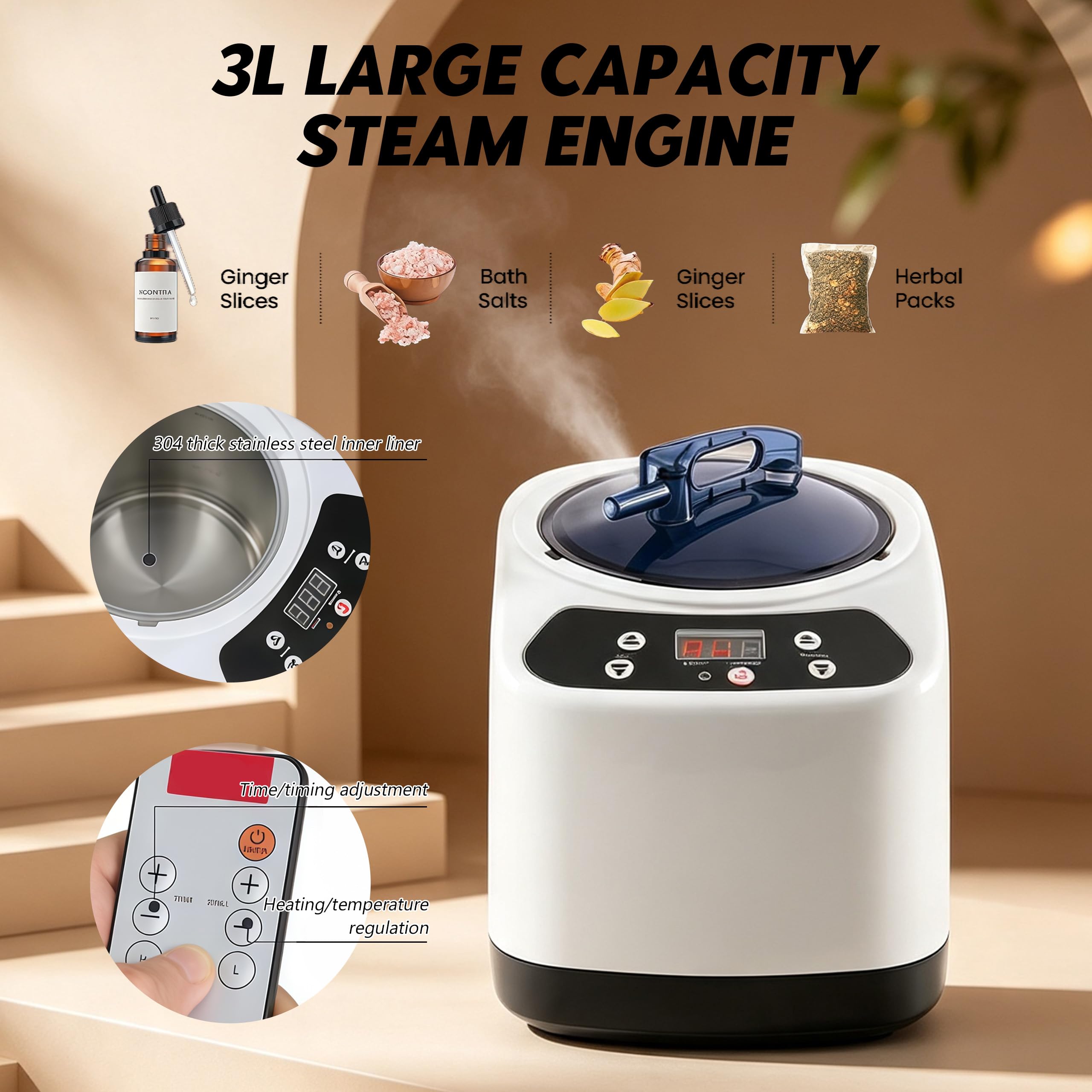 Przenośny namiot do sauny, 3 litry generator pary ze stali