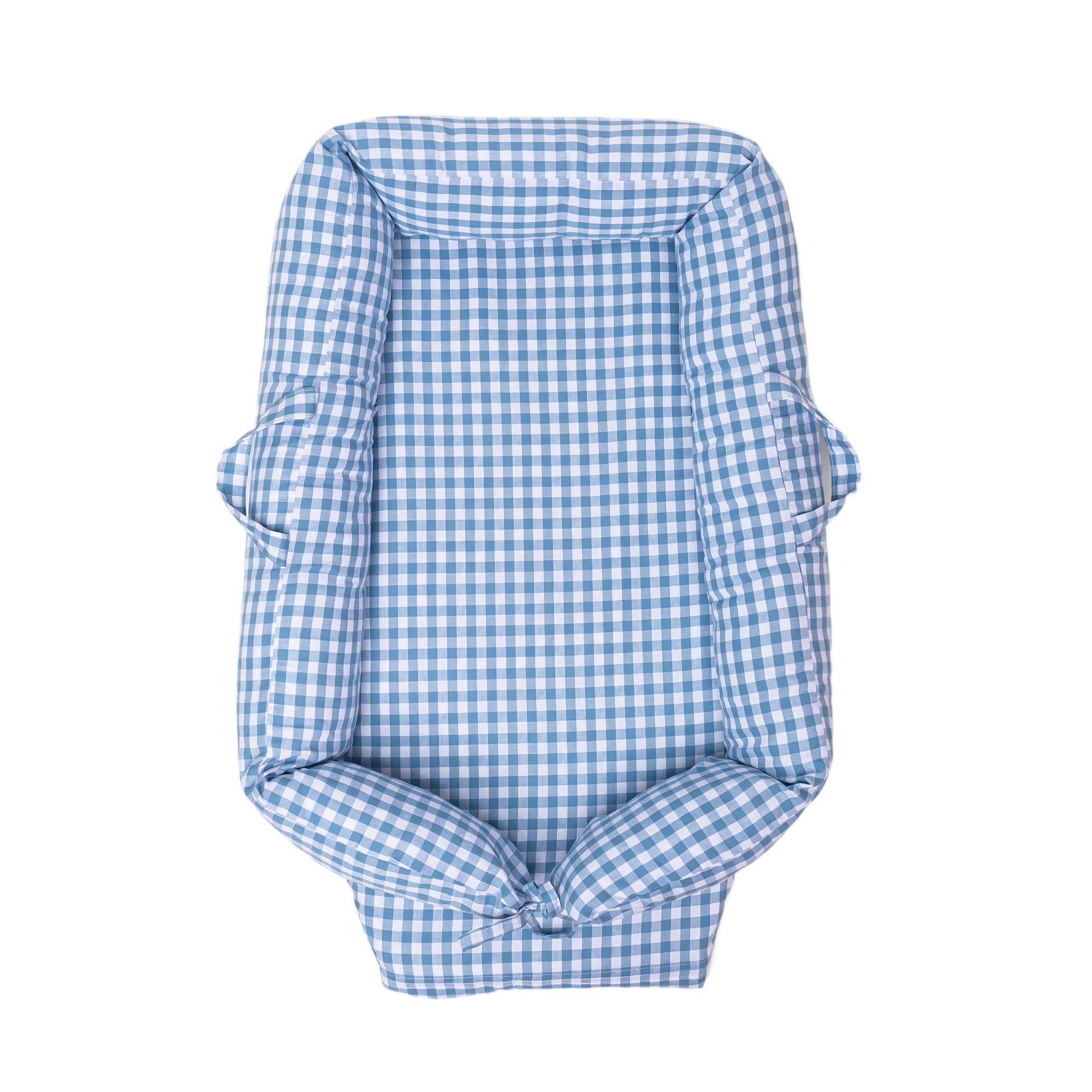 Baby nest - Lits cocons pour bébé - Nid pour bébé - Lit cocon réversible et amovible - Vichy - Bleu Couvert