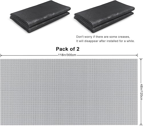 Miniatura 9 de Pantallas de repuesto para ventana, 48 x 118 pulgadas, malla duradera para ventanas de puerta de patio, porche, kit de reparación de pantalla de