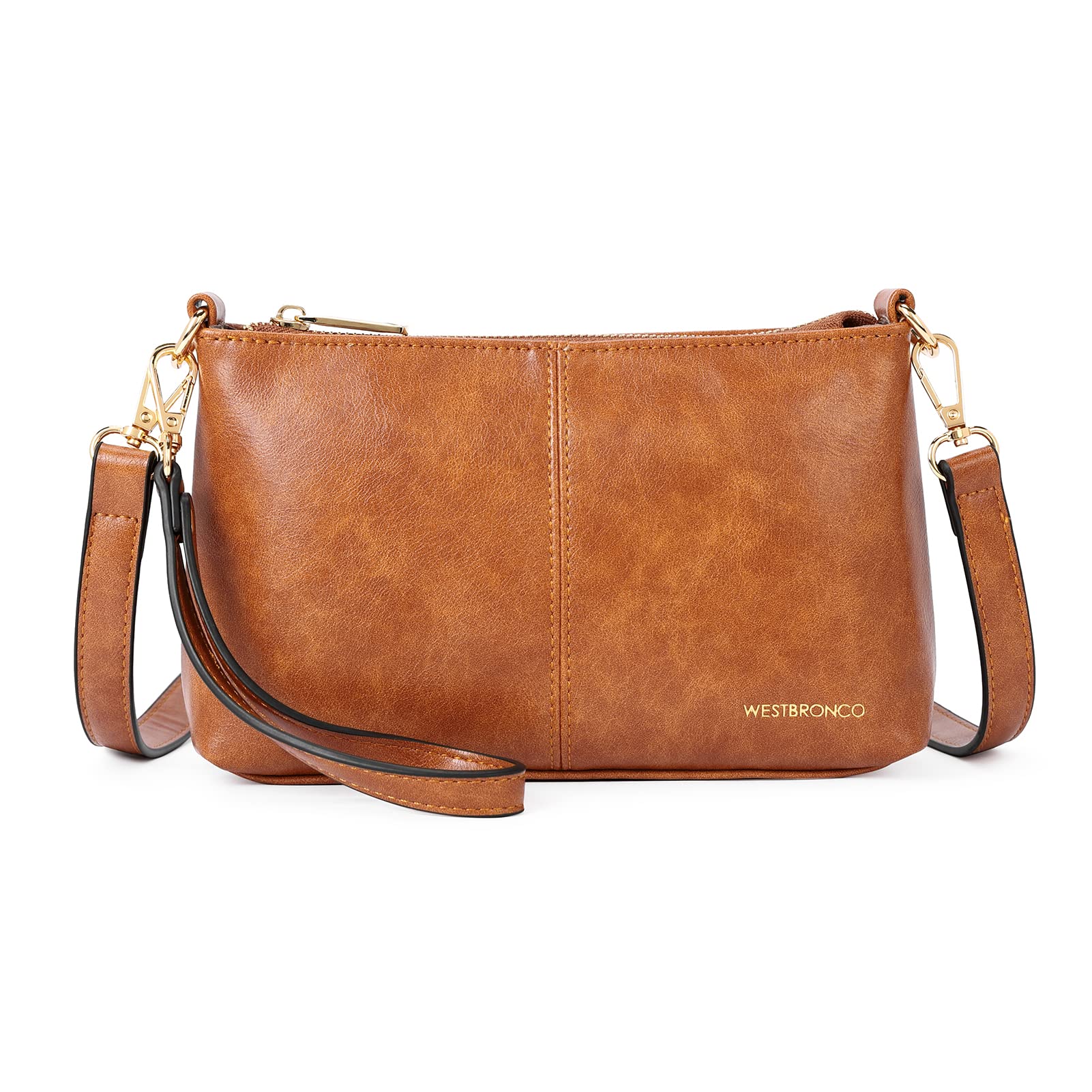 WESTBRONCO Small Crossbody Bag for Women Vegan Leather Wallet Purses Satchel Shoulder Bags Wristlet Clutch Handbags