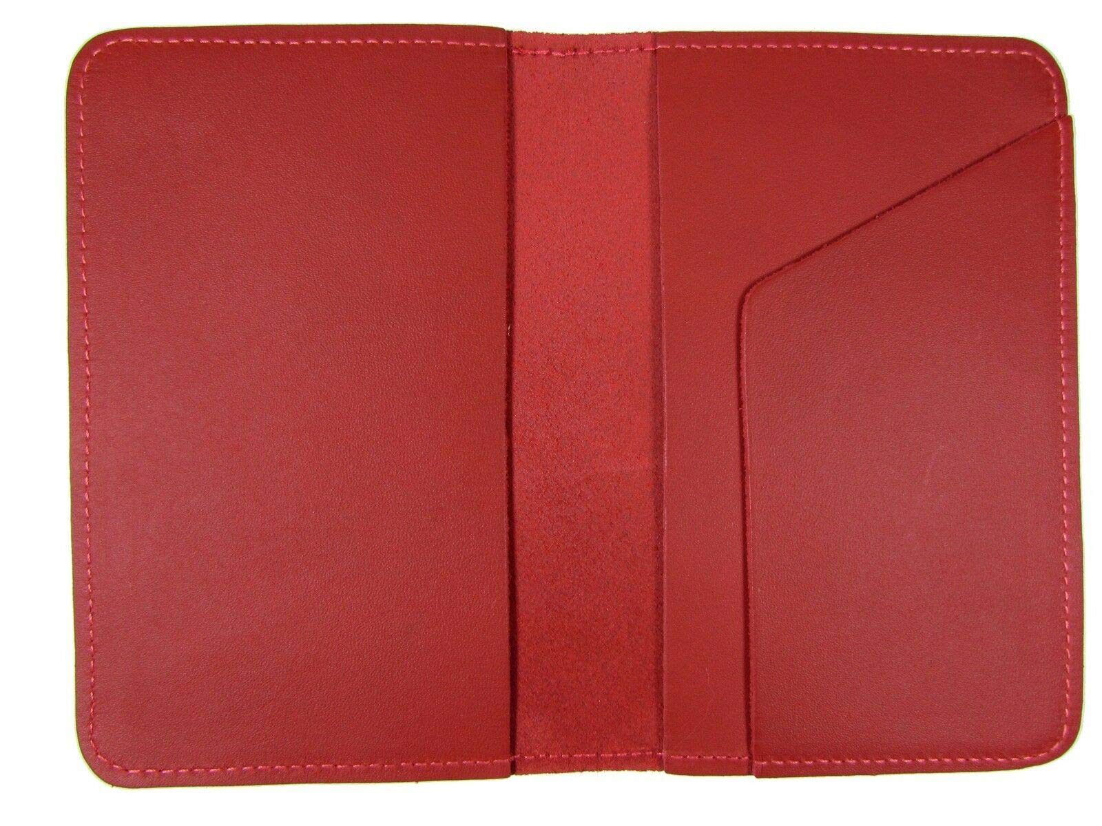 Leather Top Stub Checkbook Cover Many Colors (Red)