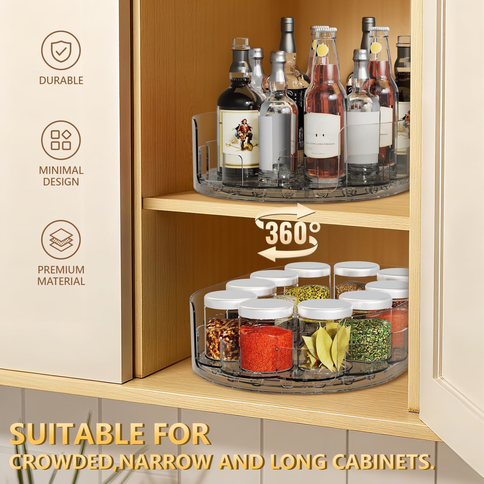 Amazon.com - Holinwa Lazy Susan Organizer for Refrigerator, 13.5