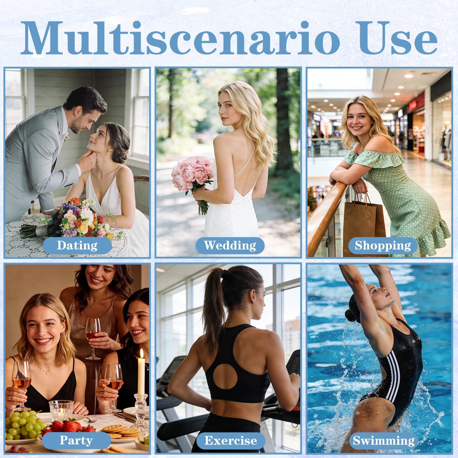 Nogeqi 14 Stück Unsichtbare BH Träger Clip, BH Klammer Rücken, BH-Clips für BH-Träger Rücken, rutschfeste BH-Träger-Halter, Bra Strap Holders für Fitnesssport Verhindern Schultergurte Rutschen