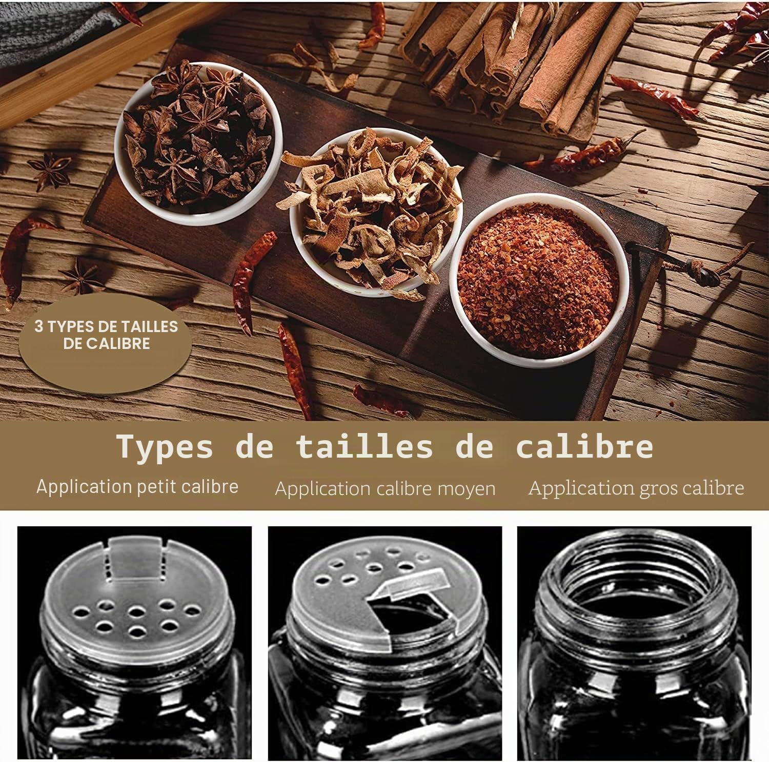Yibaodan GJBL-36 Lot de 36 pots à épices avec couvercles en bambou 113,4 g, bouteilles d'assaisonnement et 120 étiquettes pour étagère, armoire, tiroir, transparent