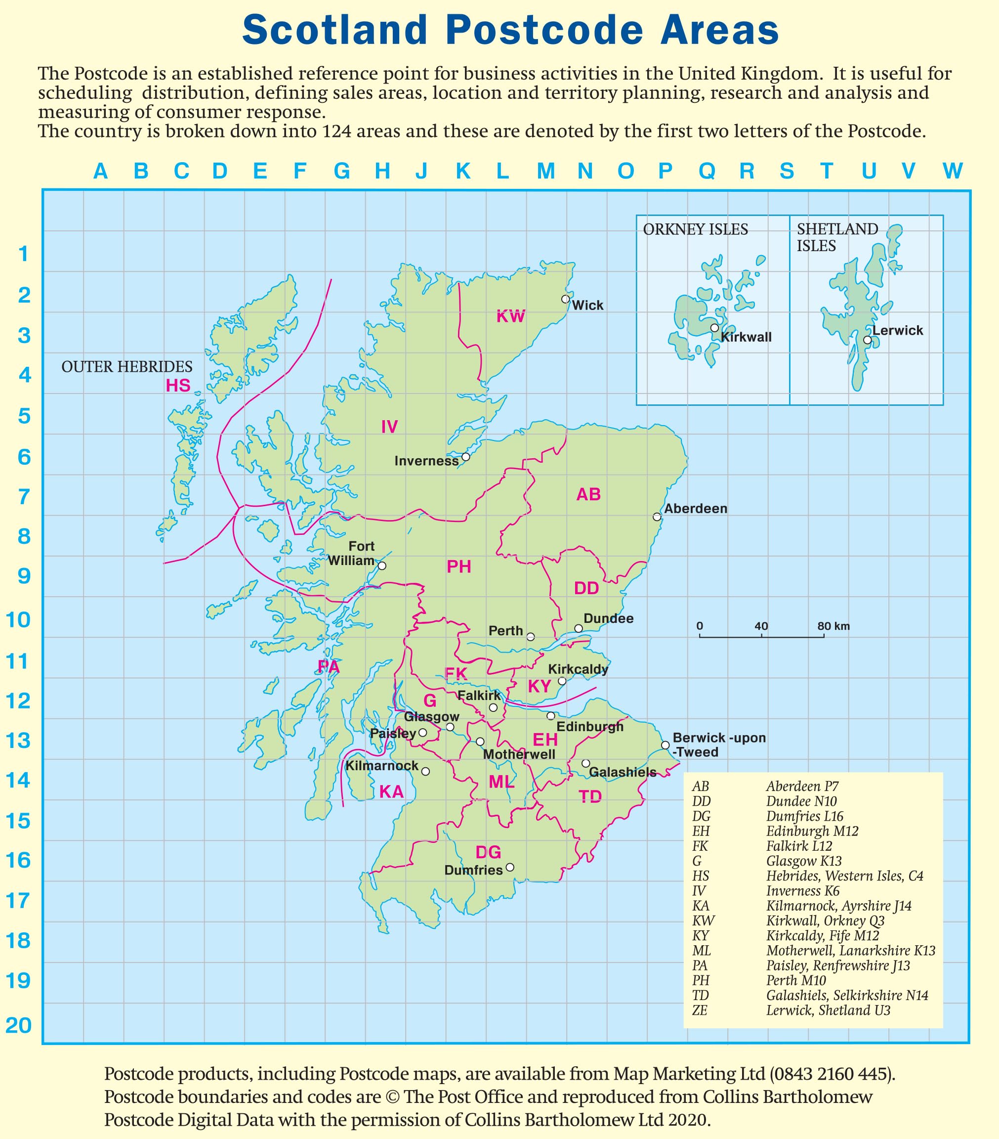 Scratch Map Scotland Road Map - Large Laminated Wall Map With Postcodes ...