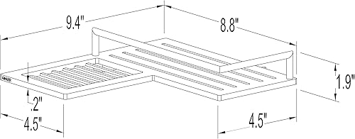 Miniatura 4 de Ginger 28505SN - Estante de aseo de ducha de esquina montado en la pared, níquel satinado