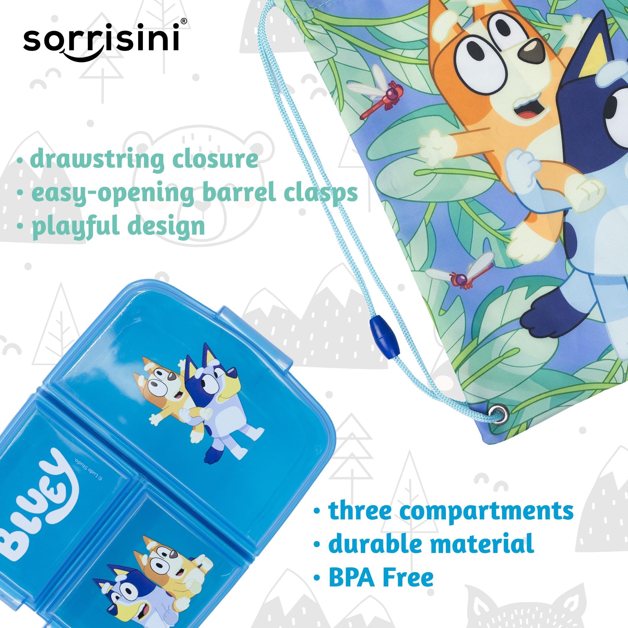 Boîte à Sandwich Enfant, Boîte à Déjeuner pour Enfants, Sac de Gym, Picnic, Piscine, Natation, Lunch Box Avec Sac, Bluey