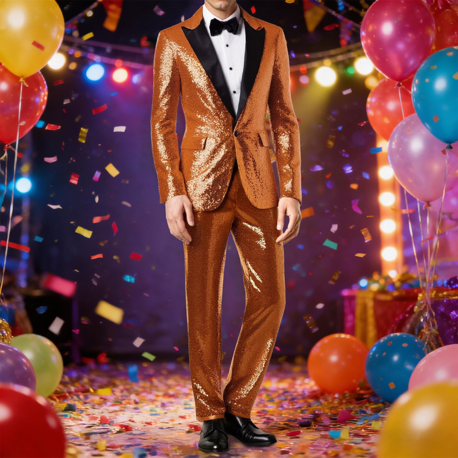 Vestito Con Paillettes Uomo Set 2 Pezzi Di Tendenza Con Paillettes Uomini Blazer E Pantaloni Brillanti Taglio Aderente Da Discoteca Per Festa Matrimonio Affari Discoteca Party Club