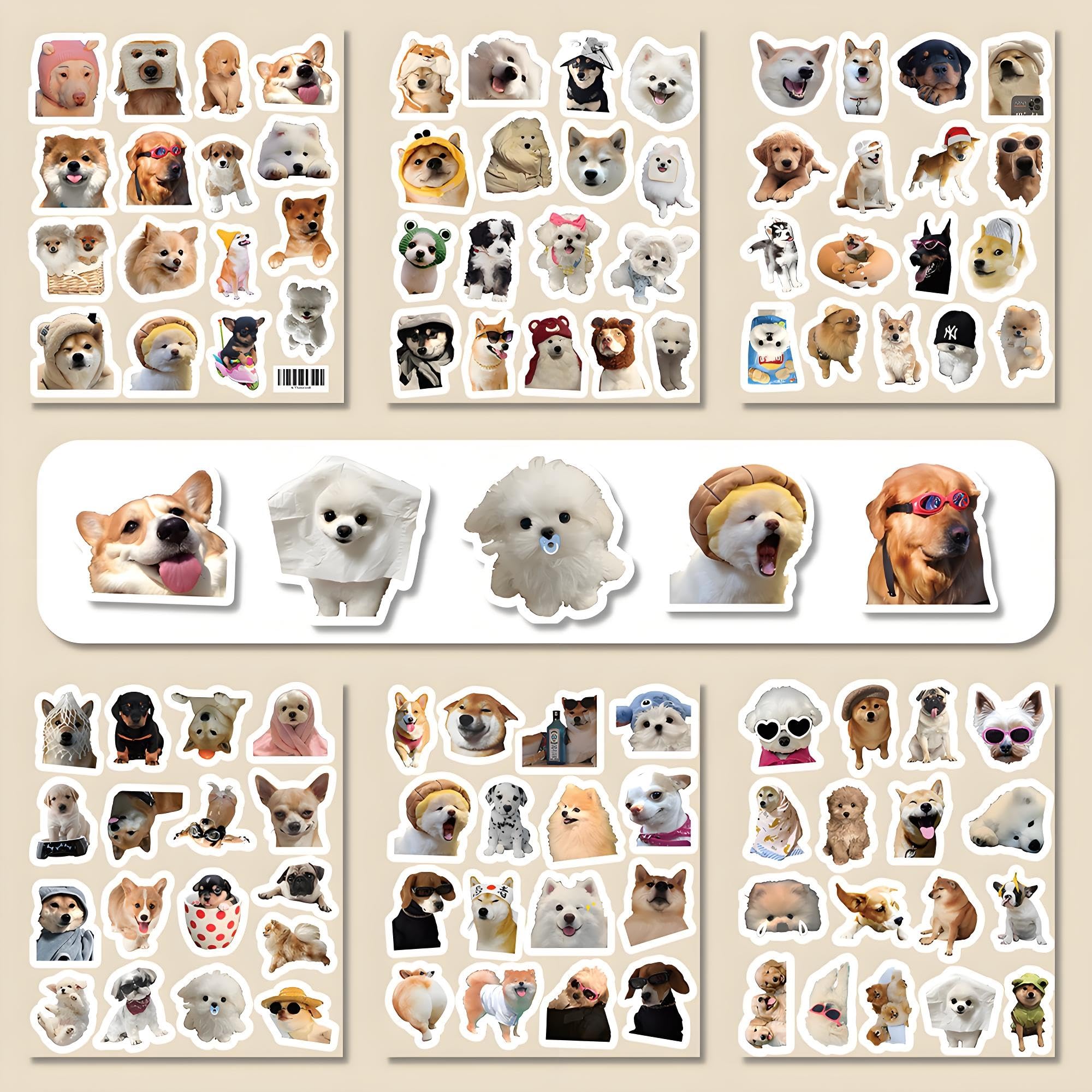 Tivleed 100Pcs Puppy Meme Stickers Dog Stickers, Cute Stickers, Waterproof Vinyl Decals - 100 Unique Puppy Designs For Laptop, Water Bottle, Suitcase, Kindle, Skateboard - No Repeat Gift For Dog Lovers