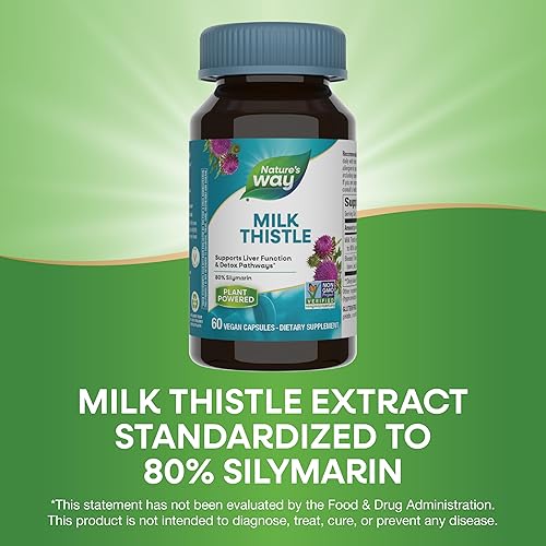 Miniatura 4 de Natures Way Extracto premium de cardo mariano estandarizado 80 silimarina 60 cápsulas