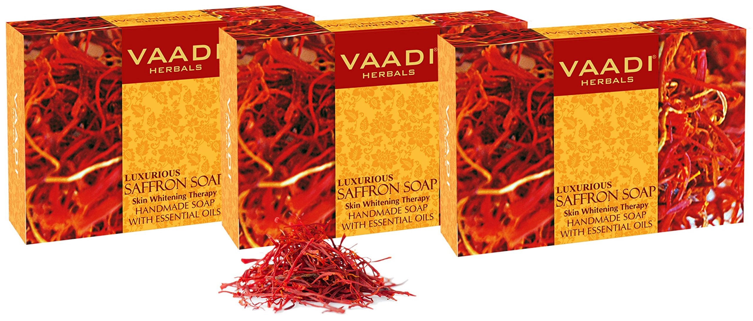 Vaadi Herbals Value Luxurious Saffron Soap, Skin Whitening Therapy, 75g (Pack of 3)-image-10