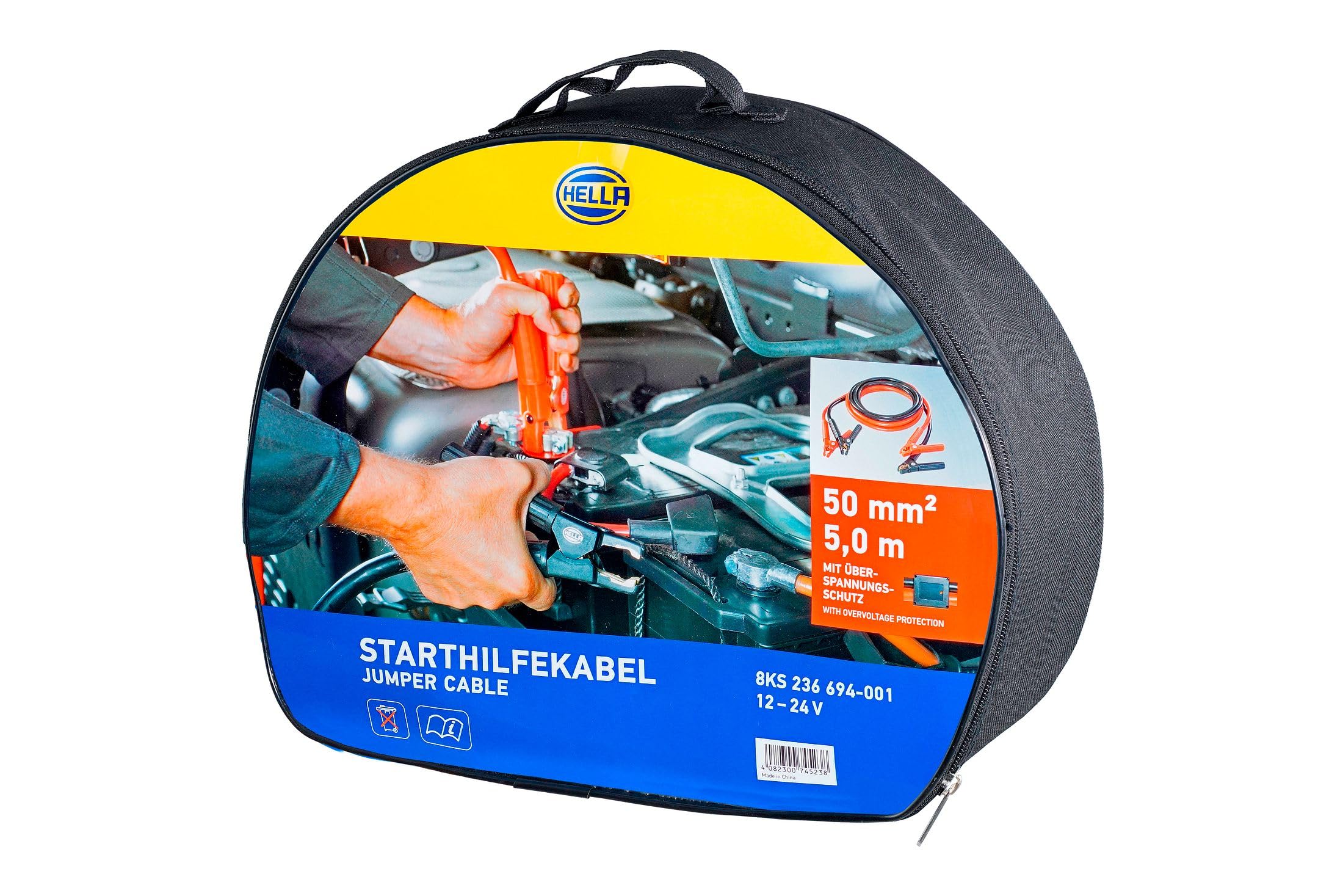 HELLA VALUEFIT Startkabels - 12V / 24V - 750A - Kabel: 5m - zonder overspanningsbeveiliging - 8KS 236 693-001 HELLA VALUEFIT Startkabels - 12V / 24V - 750A - Kabel: 5m - zonder overspanningsbeveiliging - 8KS 236 693-001
