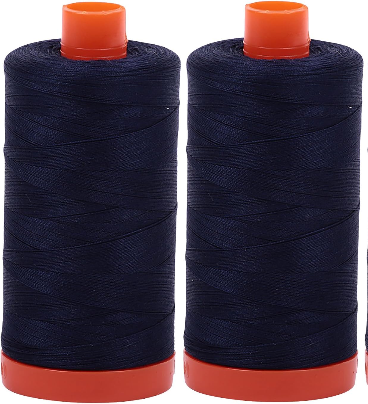 Aurifil Mako 50wt Thread 2 Large Spools: Very Dark Navy (2785x2)