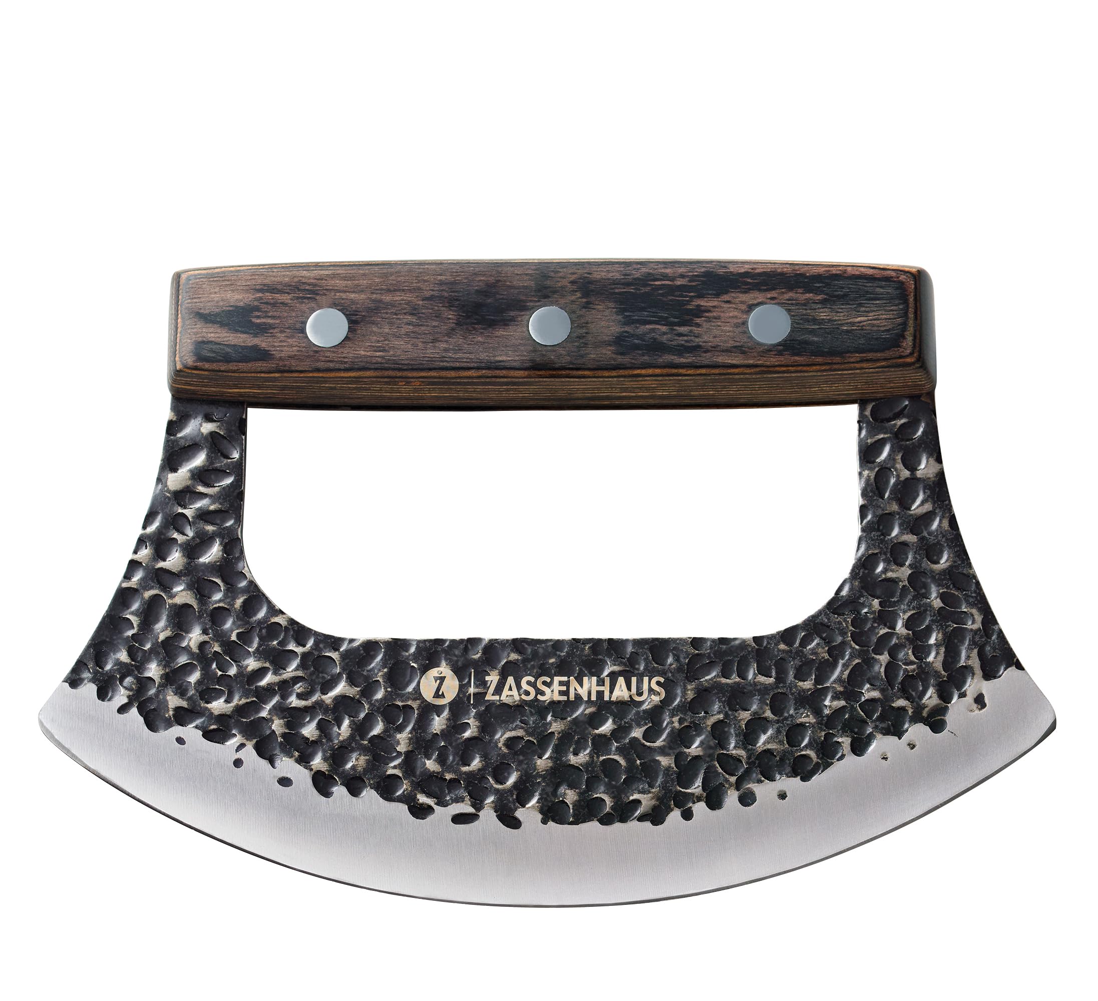 Zassenhaus Wiegemesser-Set MINCER, Spezial-Klingenstahl, 17cm Klingenlänge, Akazienholzbrett 20x20x2 cm