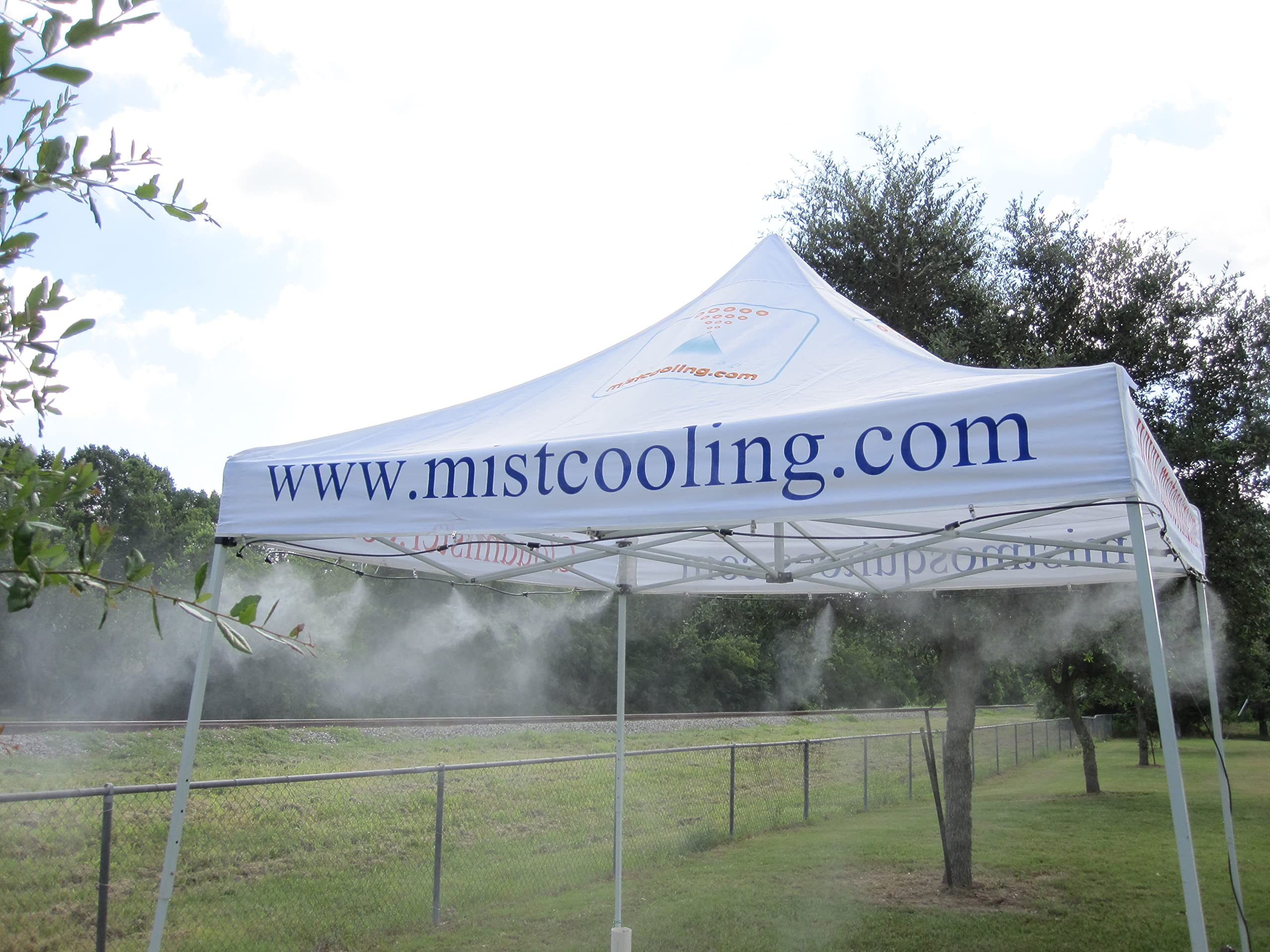 Misting Tent Blue Tent with Mist System for Outdoor Events with Low Pressure Misting