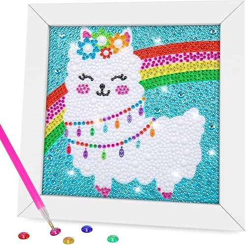 QEUOYSS Kit de arte de diamantes con marco de madera, arte fácil de bricolaje para niños y adultos, edades de 6 a 8 años, 10 a 12 años, decoración