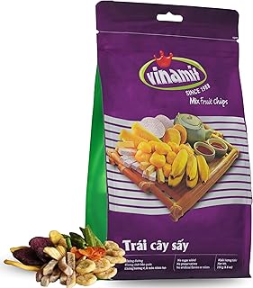 Vinamit Dried Mixed Fruit Chips | Healthy Snacks 8.8 oz Bag | Tropical Blend with Jackfruit, Banana, Pineapple, Sweet Potato, Taro & Vegetable | No Sugar Added | Non-GMO, Gluten-Free, Vegan
