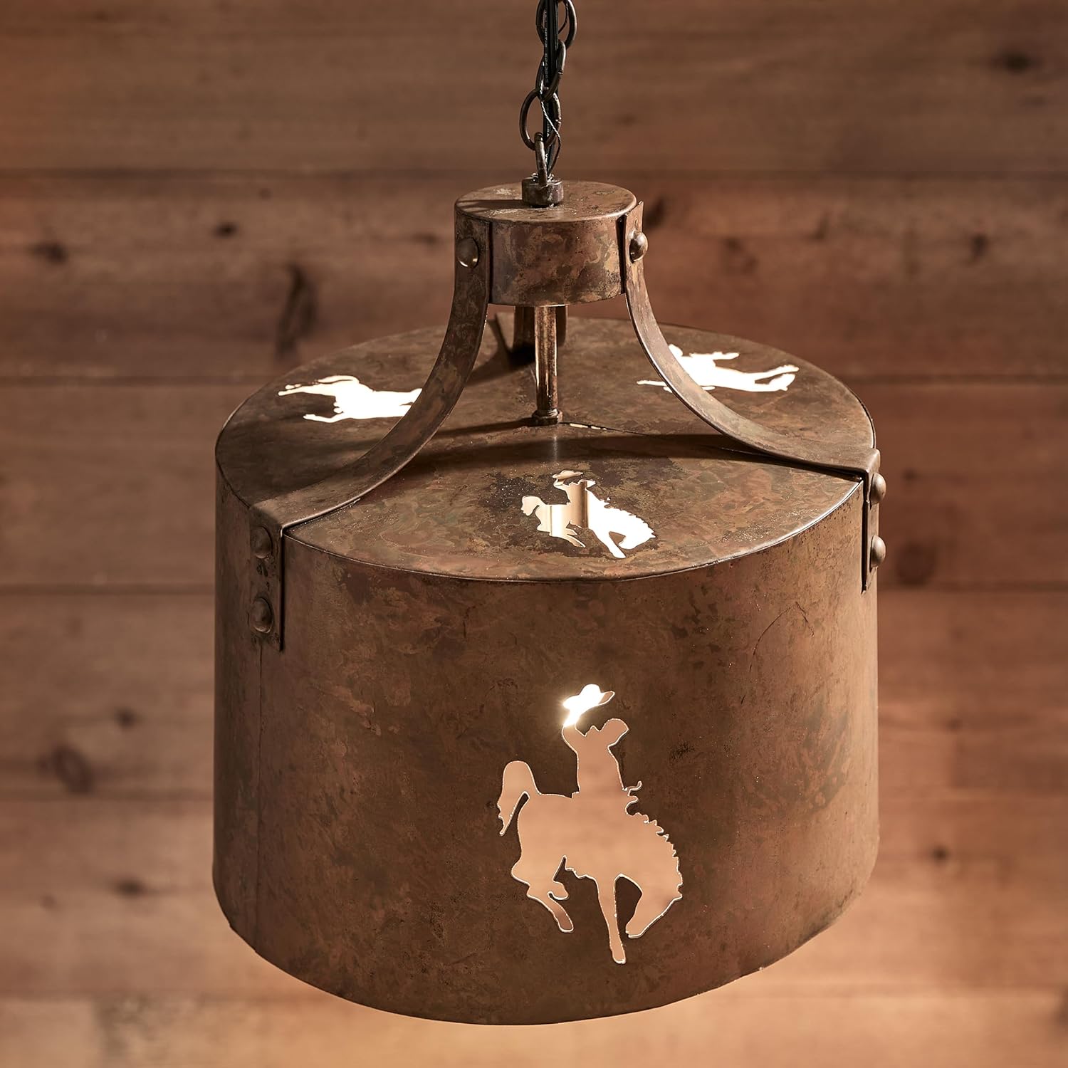 Park Designs Bucking Bronco Pendant Lamp, Metal Accent Lamp for Country Western Style Home Decor, Everyday Light for Cowboy Themes