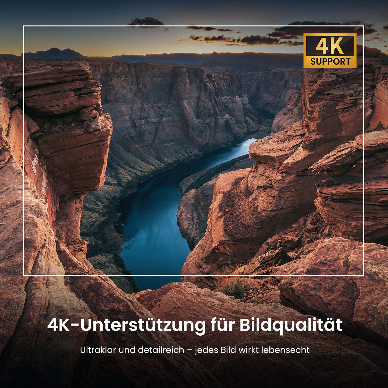 Google TV Smart Beamer 4k HAPPRUN 25000L Full HD Heimkino Dolby Audio Wi-Fi Bluetooth 300" Projektor