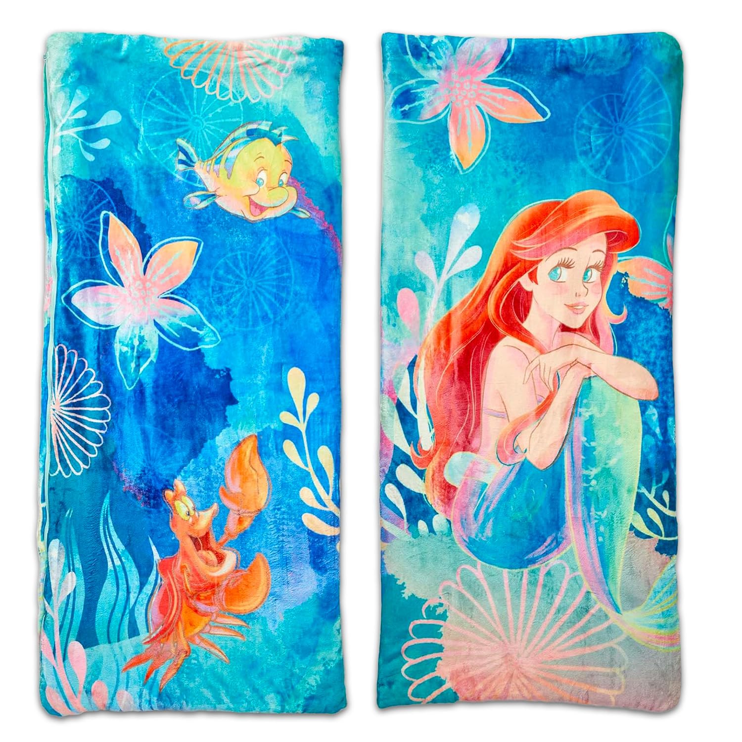 Ariel - Set di sacchi a pelo con sacco a pelo da 68,6 x 66 cm, con fodera in sherpa e segnalibro, altro ancora | Ariel Camping e Sleepover Supplies