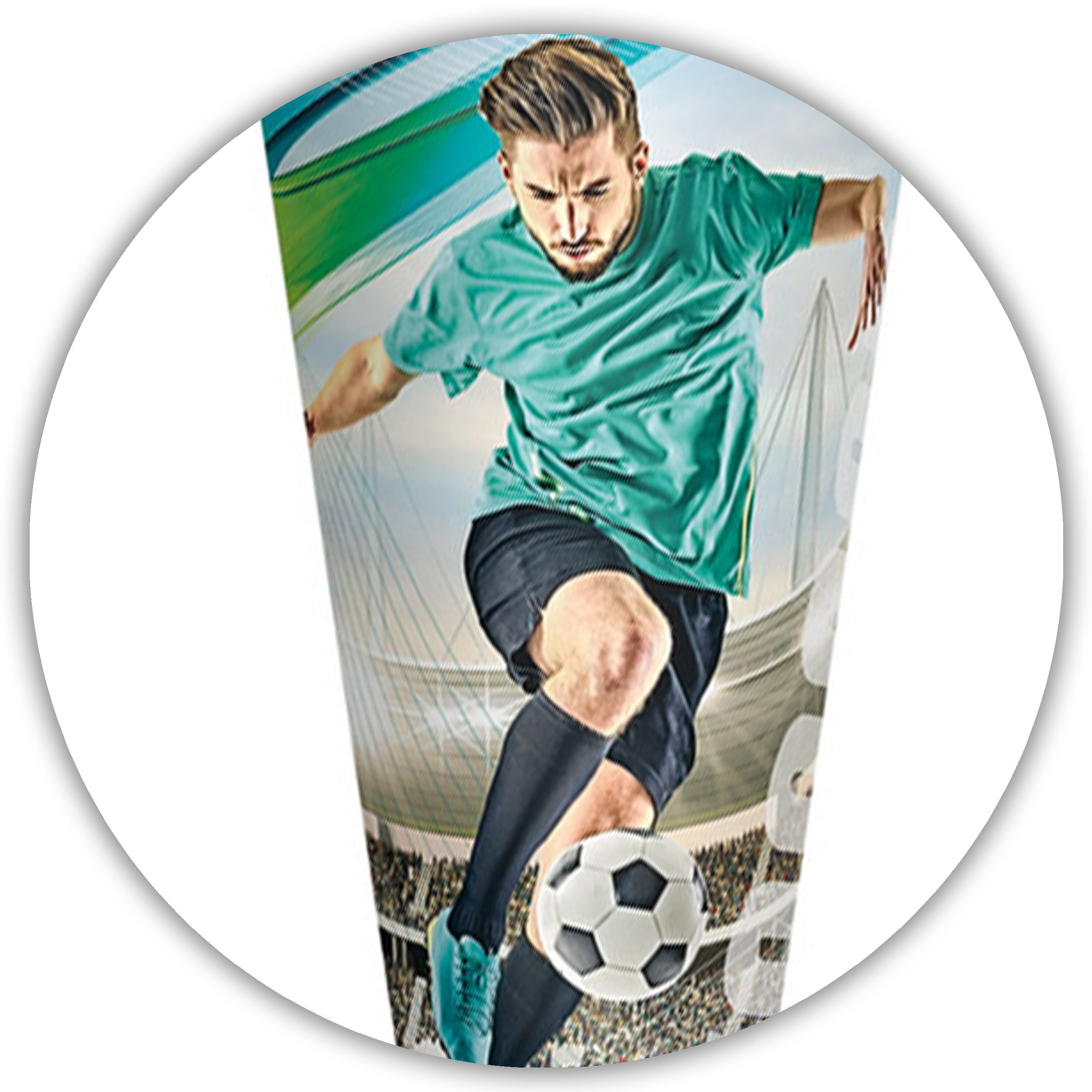 alles-meine.de GmbH Sound Modul - Effekt & Glitzer ! - Schultüte - Fußball - Fussballspieler - Fußballstar - 22-85 cm - Größe wählbar - eckig - incl. Schleife - Organza-Netz Ab..