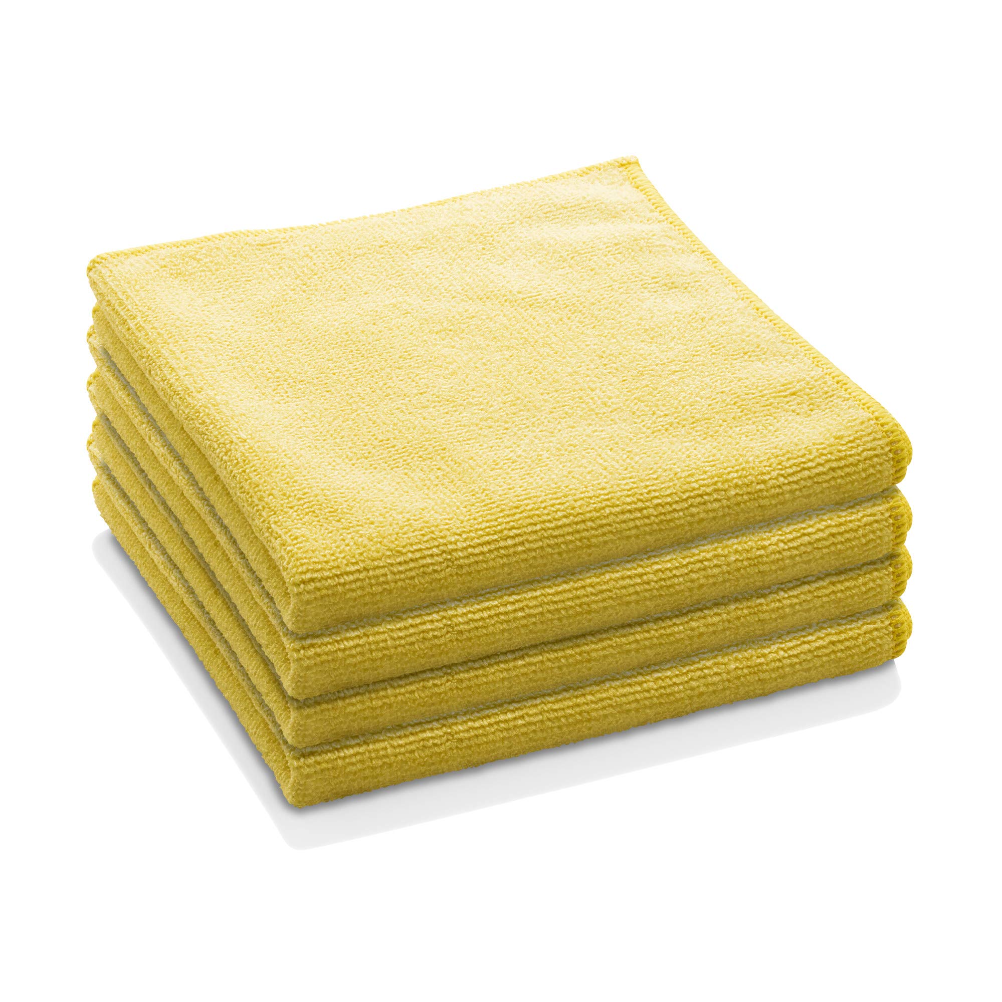 E-Cloth General Purpose Microfibre Cloth, Multipurpose Cleaning Cloth for Household Surfaces, Washable and Reusable, 100 Wash Promise, Yellow, 4 Pack